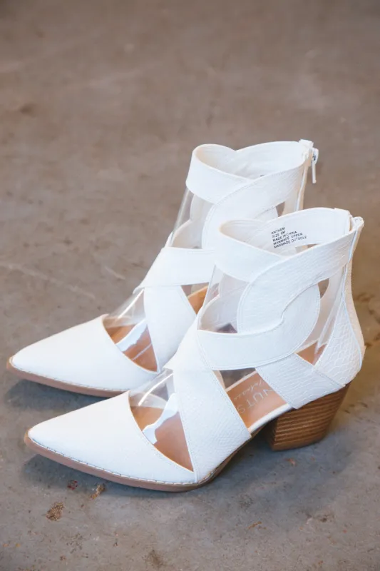 Anthem Snake Embossed Bootie, White | Coconuts by Matisse made by North & Main Clothing Company