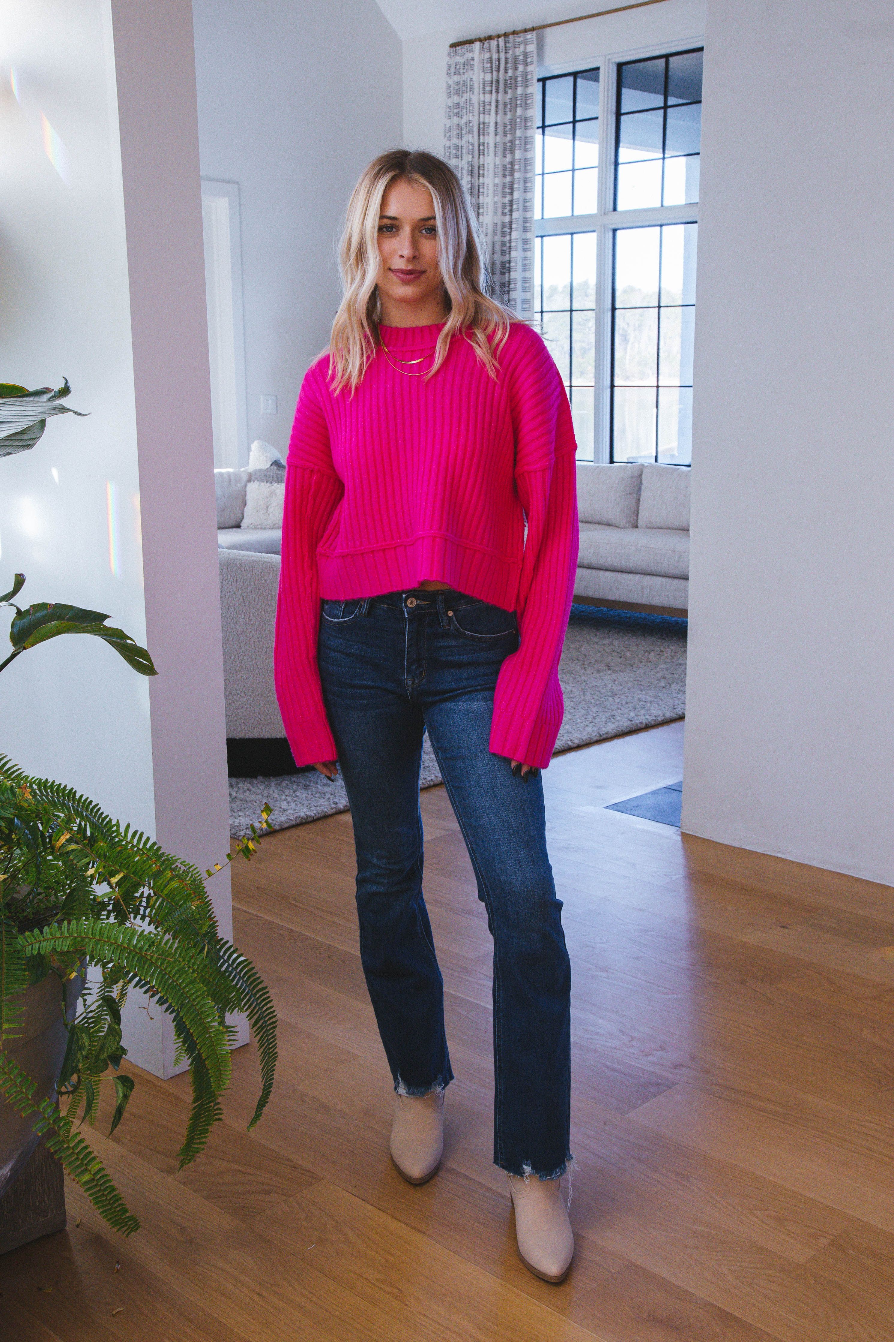 Gloria Oversized Rib Knit Sweater, Pink sold by North & Main Clothing Company product image thumbnail 2