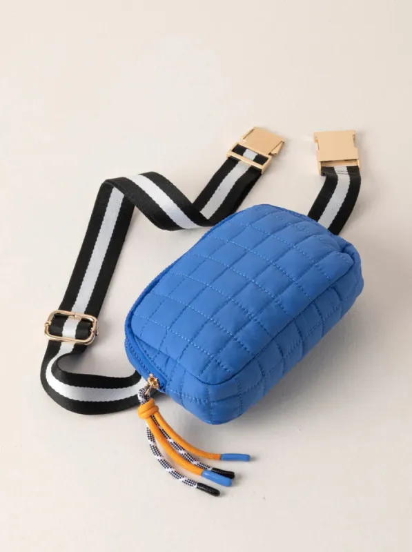 Ezra Quilted Belt Bag, Ultramarine sold by North & Main Clothing Company