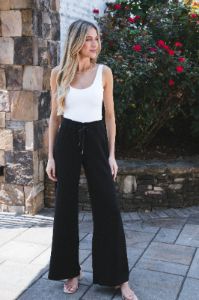Air Essentials Wide Leg Pants, Very Black | SPANX sold by North & Main Clothing Company