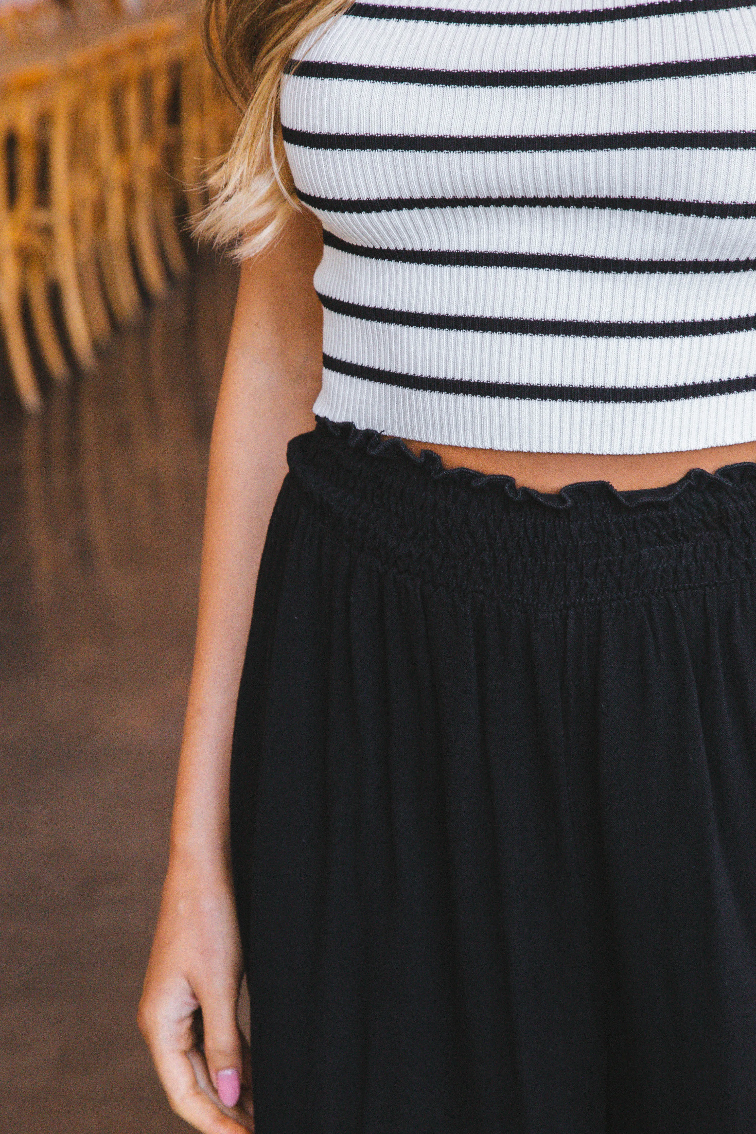 Gemma Smocked Waist Linen Pants, Black sold by North & Main Clothing Company product image thumbnail 4