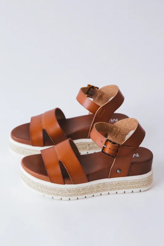 Evana Platform Espadrille Sandal, Cognac sold by North & Main Clothing Company