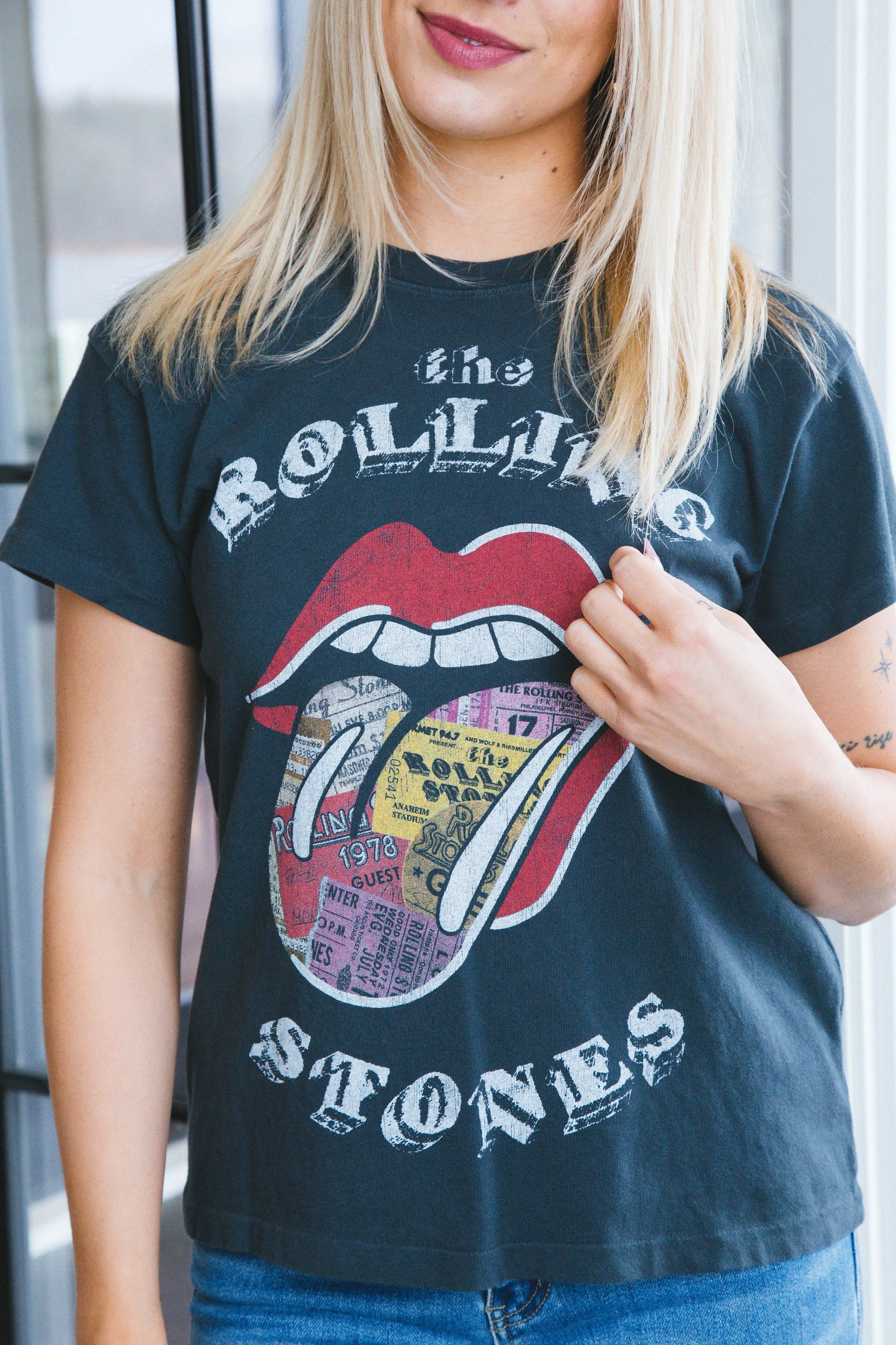 Rolling Stones Tongue Tour Tee, Vintage Black | Daydreamer sold by North & Main Clothing Company product image thumbnail 5