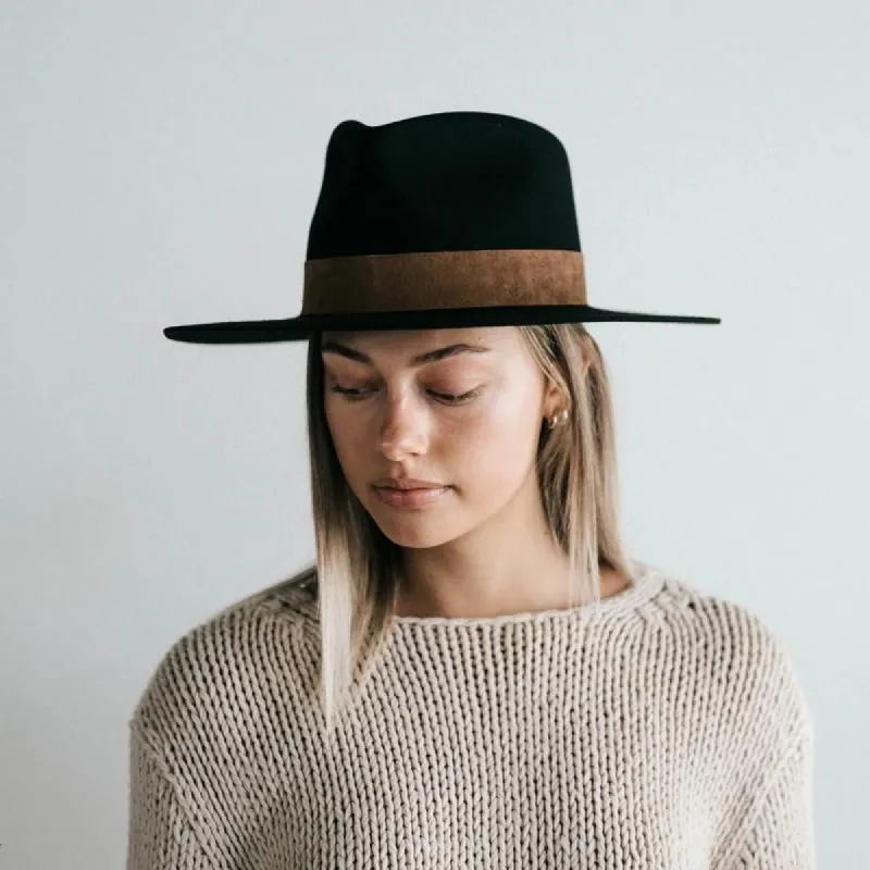 Miller Fedora Hat, Black | Gigi Pip sold by North & Main Clothing Company