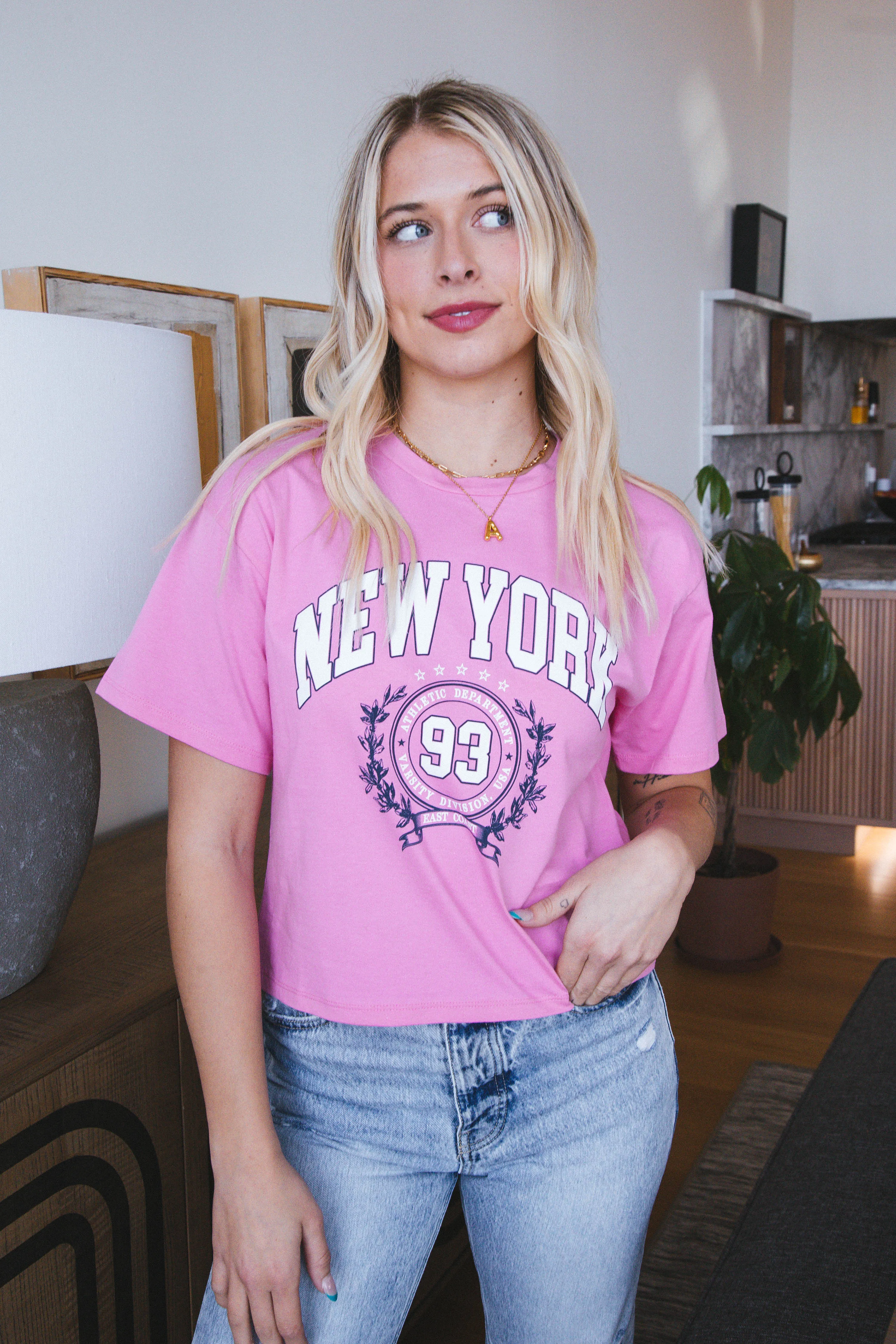 New York Athletic Department Graphic Tee, Pink sold by North & Main Clothing Company product image thumbnail 4
