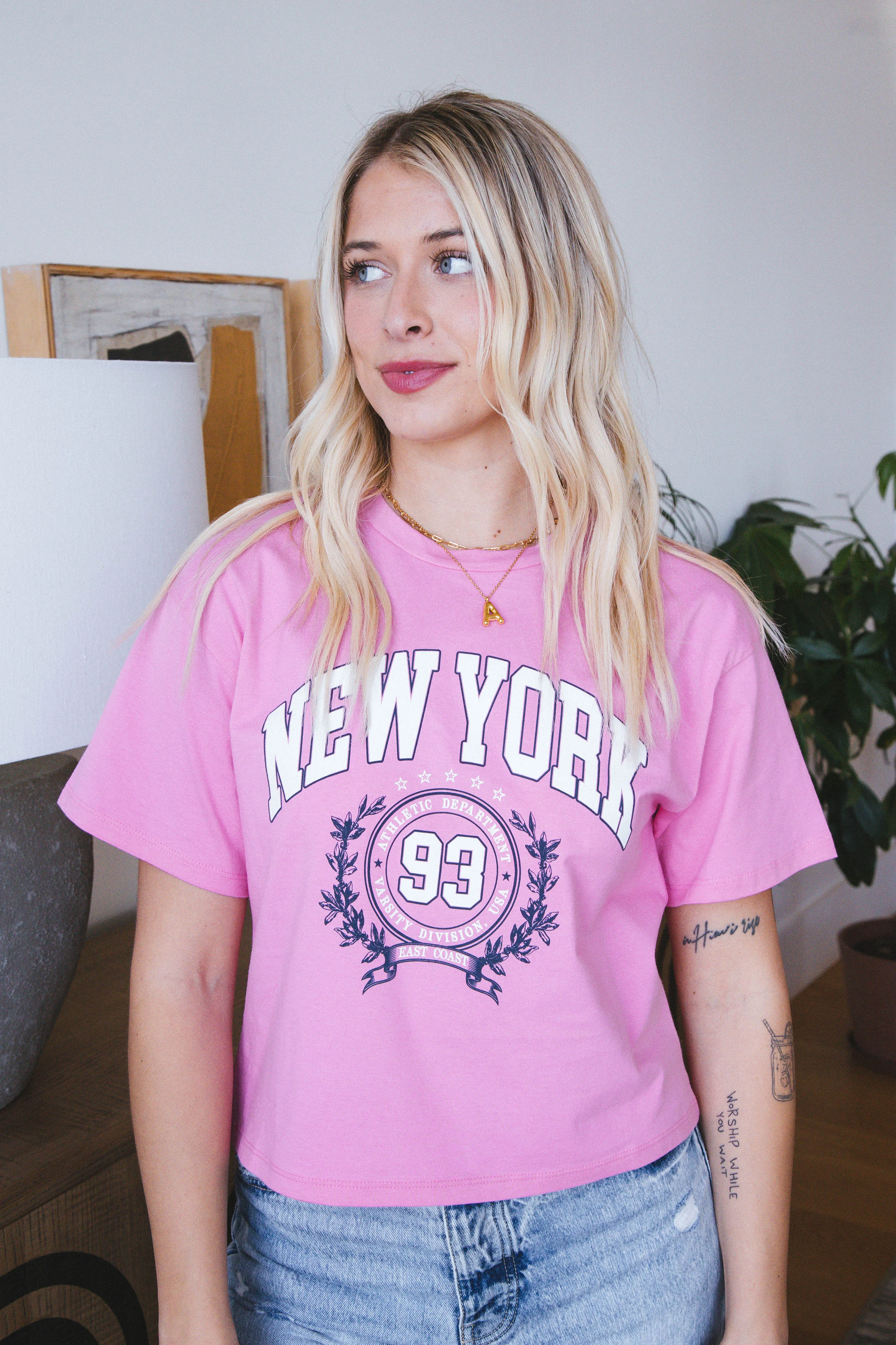 New York Athletic Department Graphic Tee, Pink sold by North & Main Clothing Company product image thumbnail 3