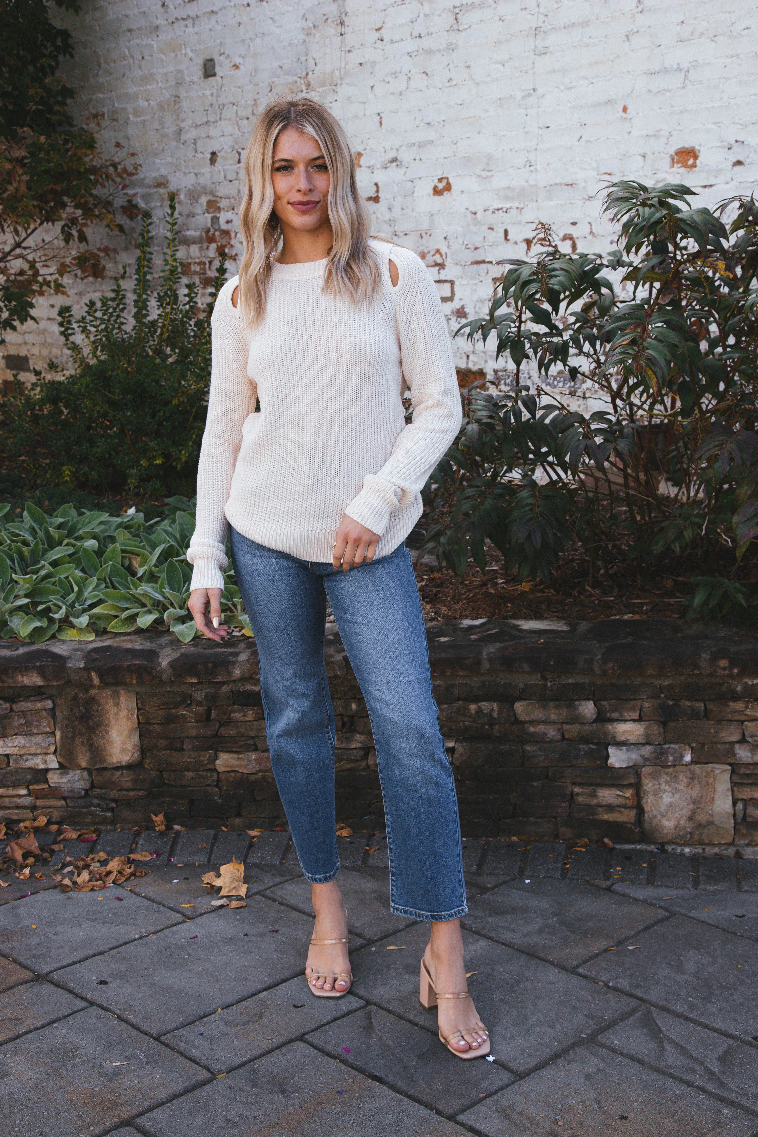 Roya Cut Out Detail Sweater, Natural | Velvet Heart sold by North & Main Clothing Company product image thumbnail 2