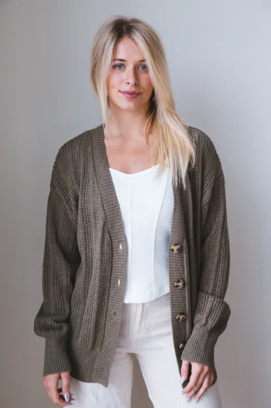 Happy Days Cardigan, Burnt Olive | Sanctuary sold by North & Main Clothing Company
