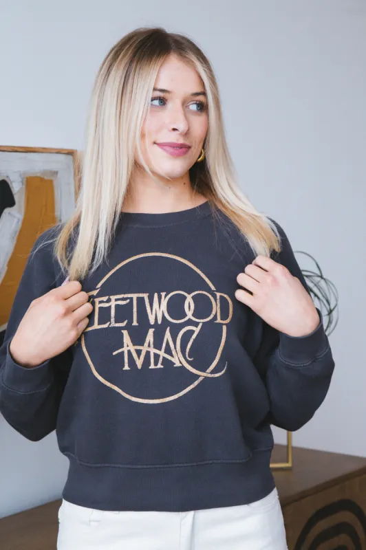 Fleetwood Mac Circle Logo Crewneck, Washed Black | Daydreamer sold by North & Main Clothing Company