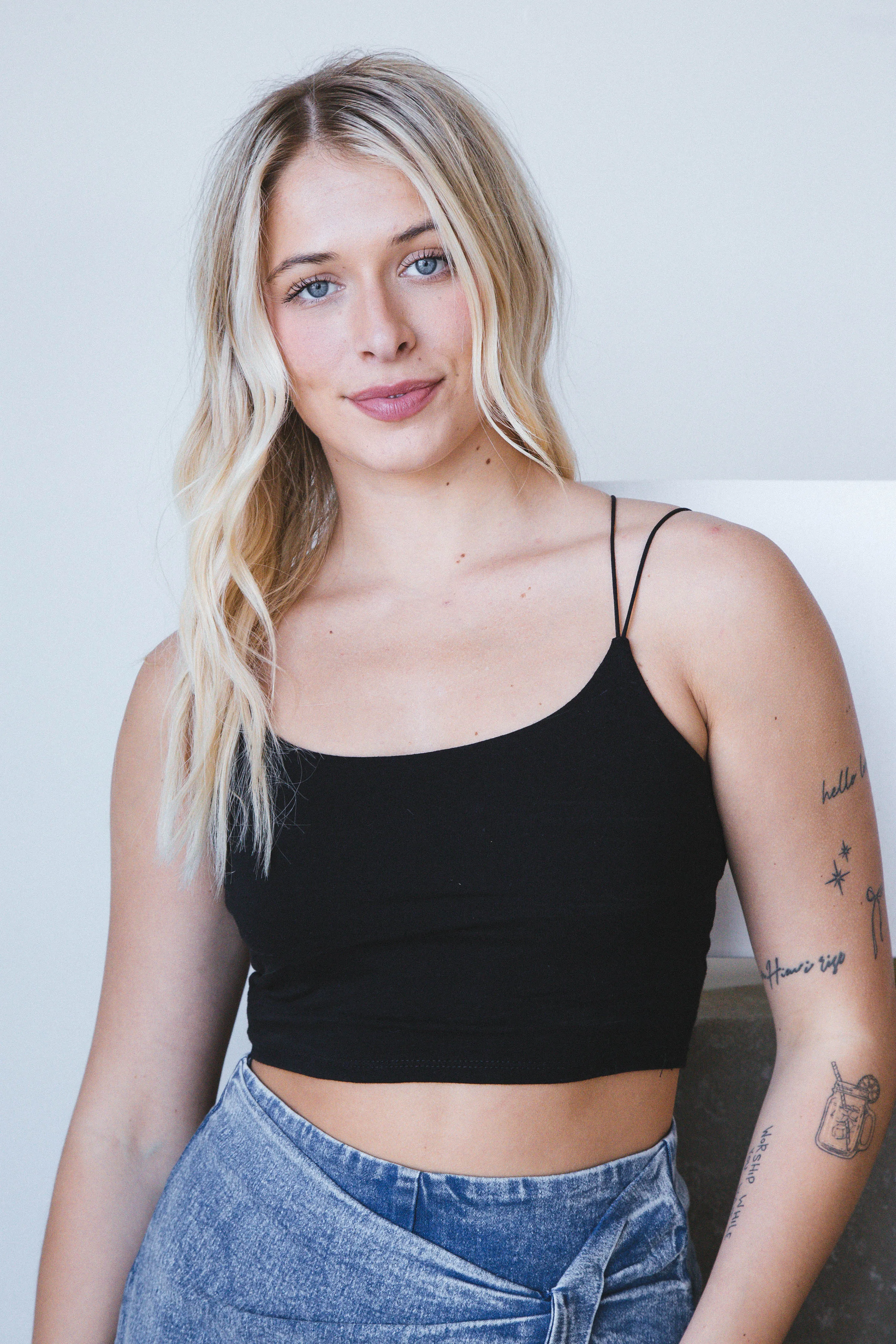Sarah Cami Crop Top, Black sold by North & Main Clothing Company