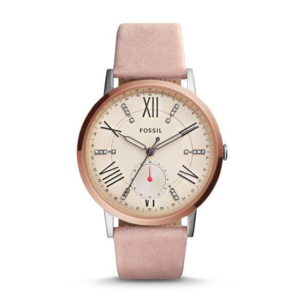 Gazer Multifunction Leather Watch, Blush | Fossil® sold by North & Main Clothing Company