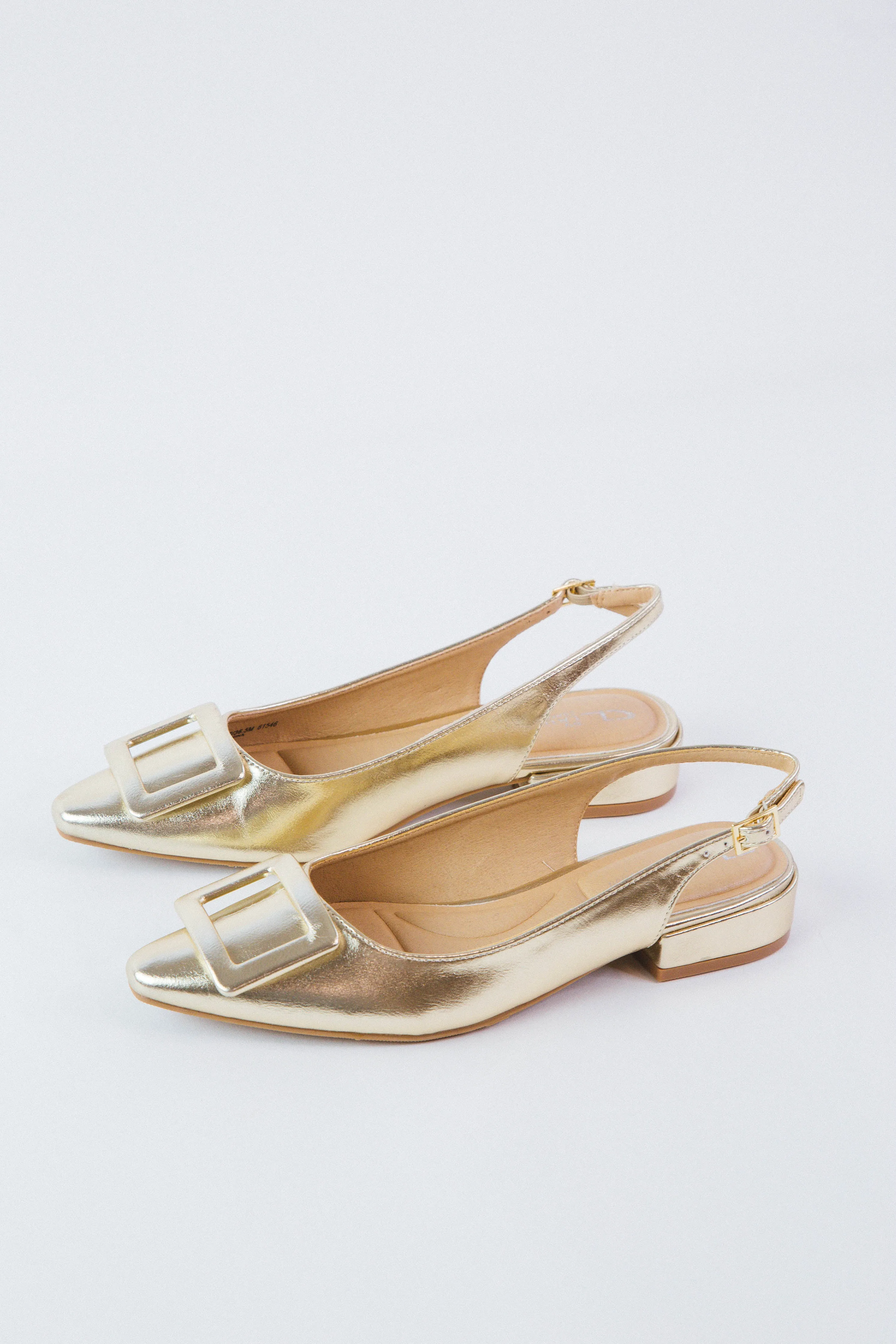 Sweetie Metal Slingback Low Heel, Gold | Dirty Laundry sold by North & Main Clothing Company