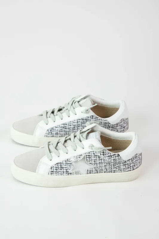Faith Tweed Quilted Sneaker, White Tweed | Vintage Havana made by North & Main Clothing Company