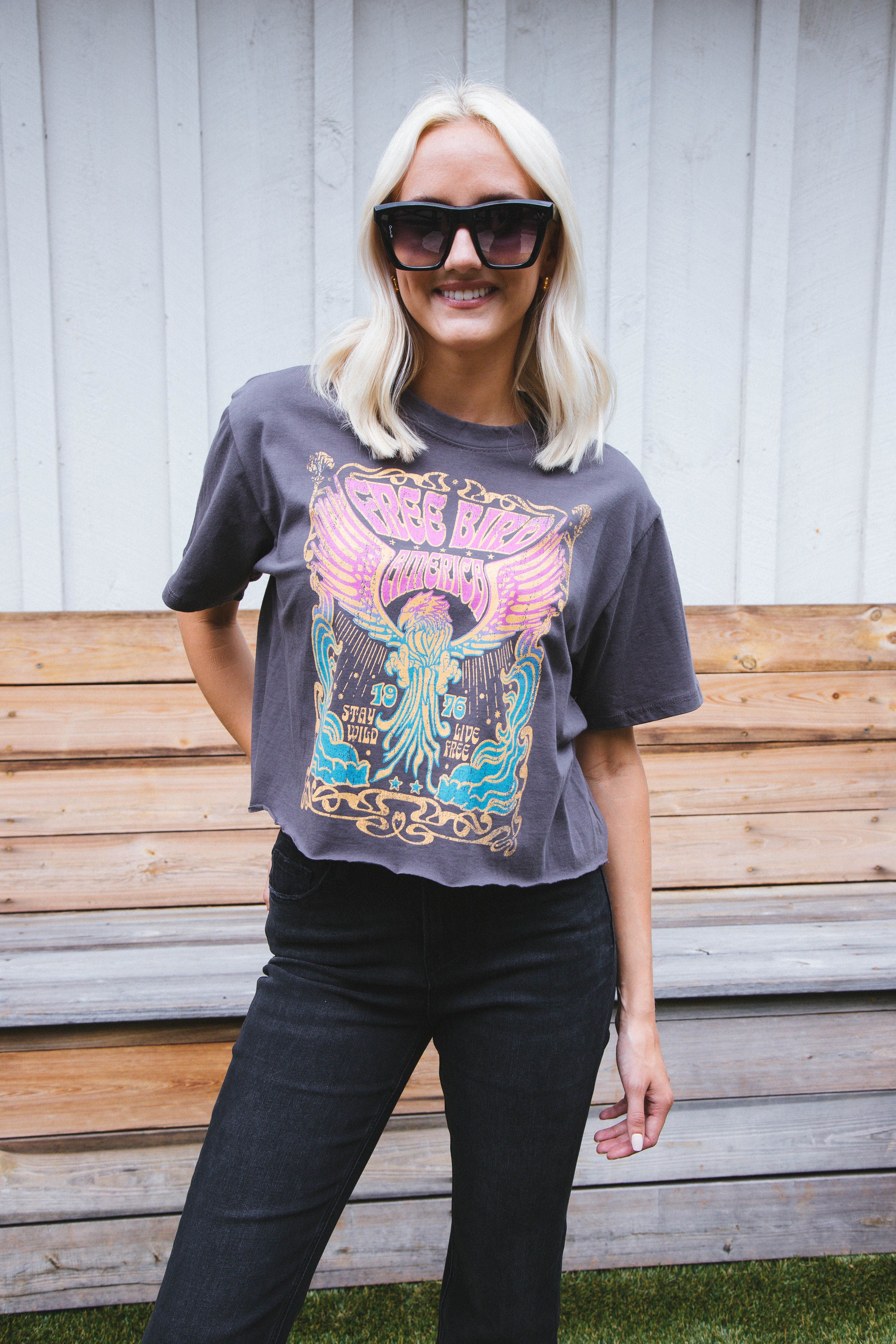 Free Bird America Cropped Tee, Ink sold by North & Main Clothing Company product image thumbnail 2