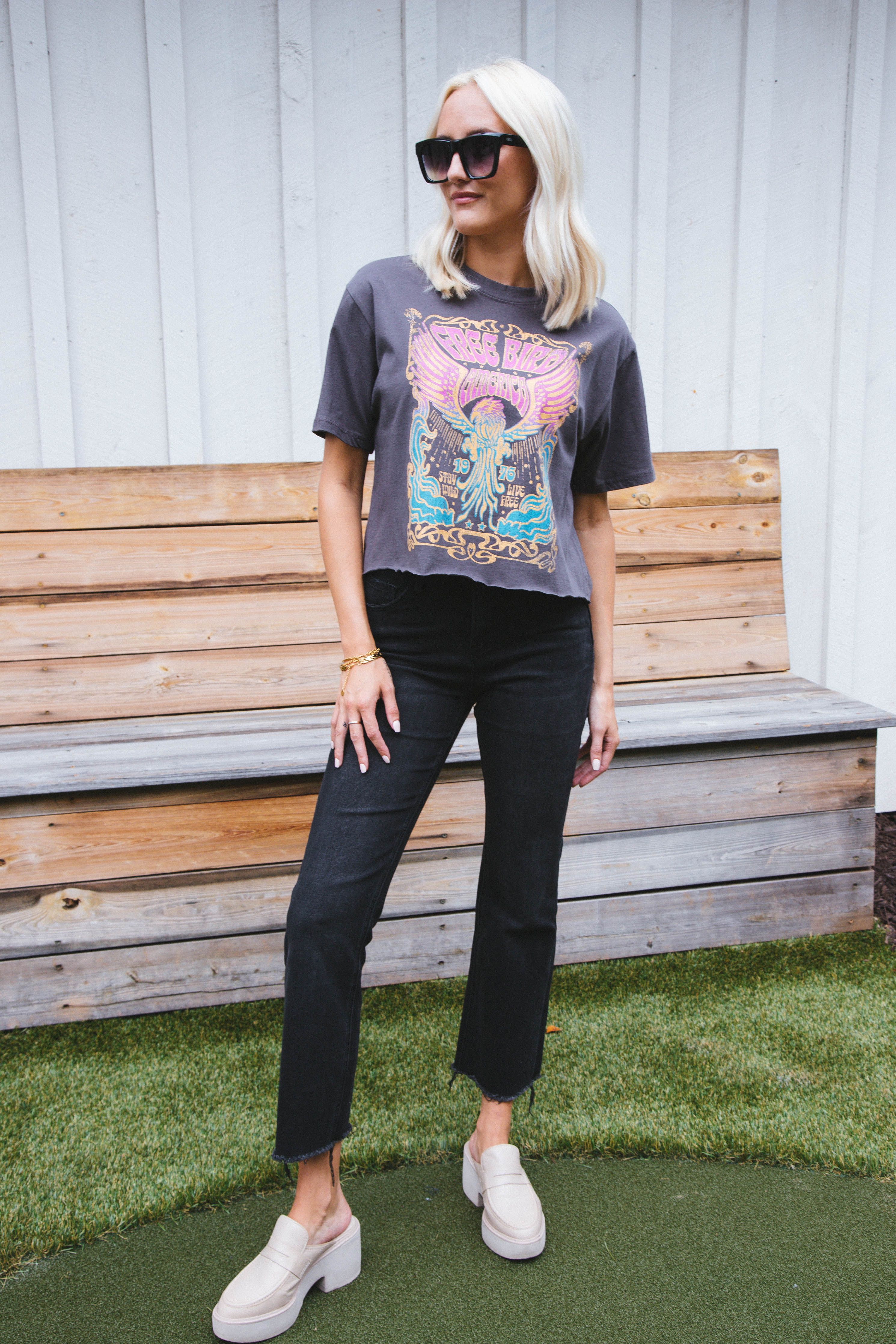 Free Bird America Cropped Tee, Ink sold by North & Main Clothing Company product image thumbnail 5