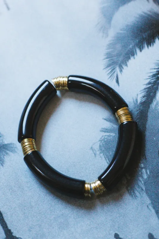 Scarlett Stretchy Resin Bracelet, Black sold by North & Main Clothing Company