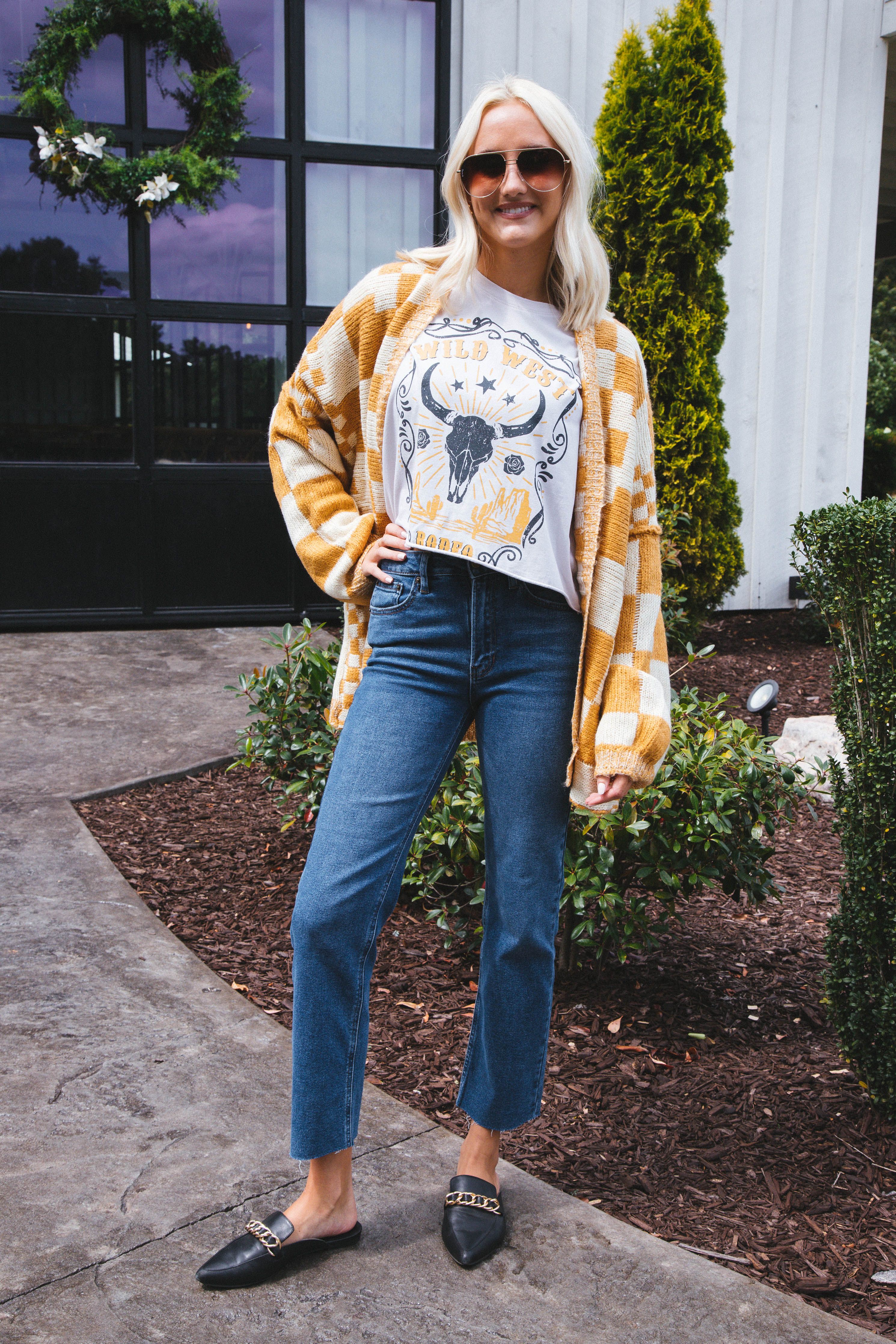 Wild West Rodeo Cropped Tee, Antique White sold by North & Main Clothing Company product image thumbnail 3