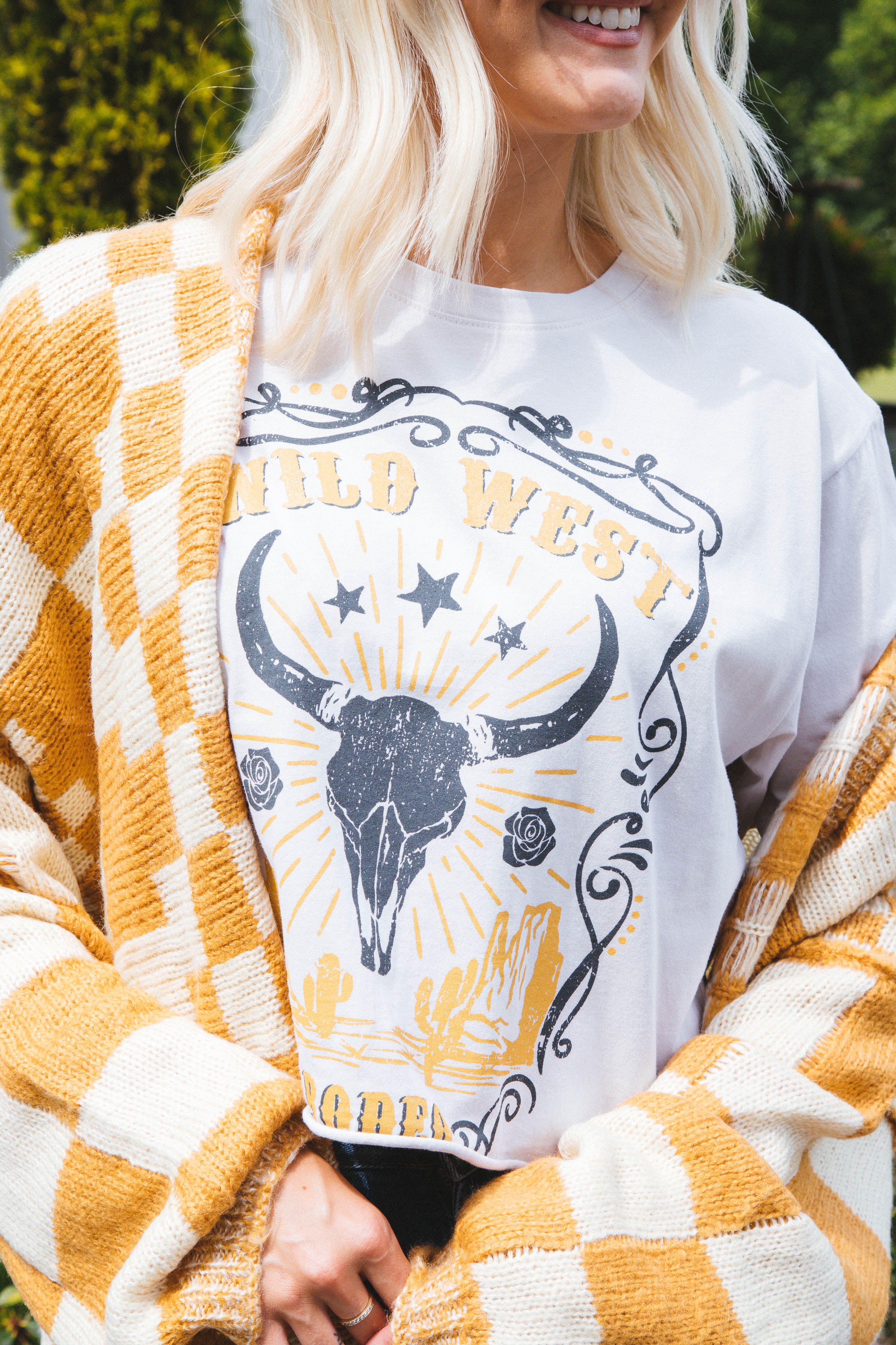 Wild West Rodeo Cropped Tee, Antique White sold by North & Main Clothing Company product image thumbnail 4