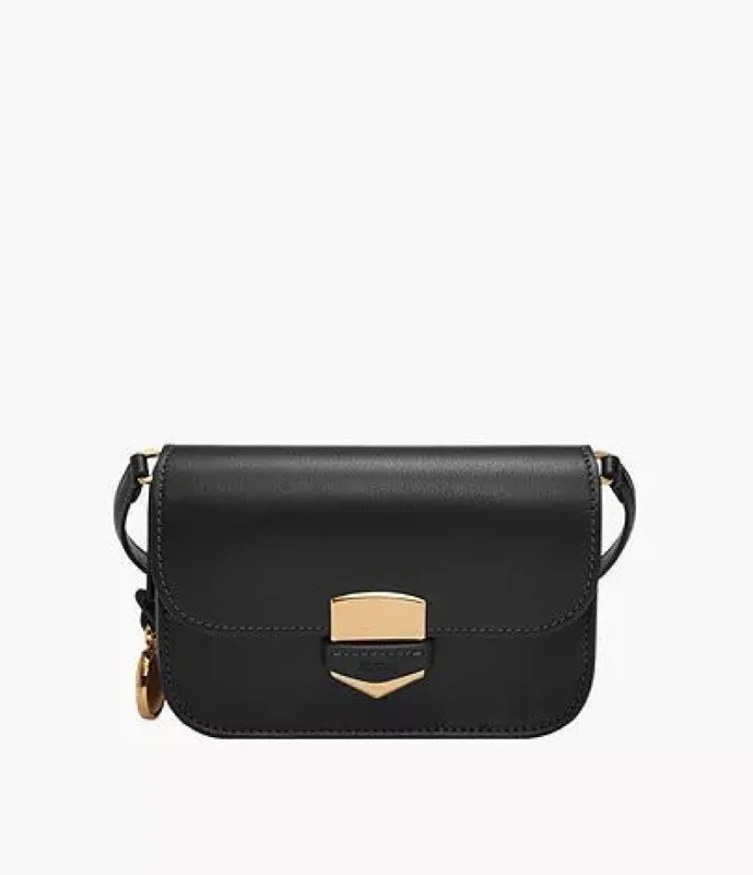 Lennox Small Flap Crossbody, Black | Fossil® sold by North & Main Clothing Company