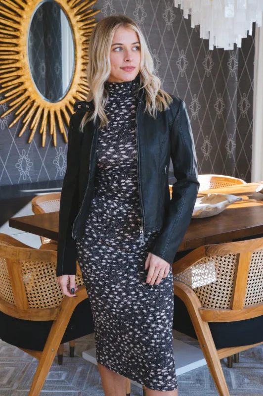 Max Vegan Moto Jacket, Black | Free People sold by North & Main Clothing Company