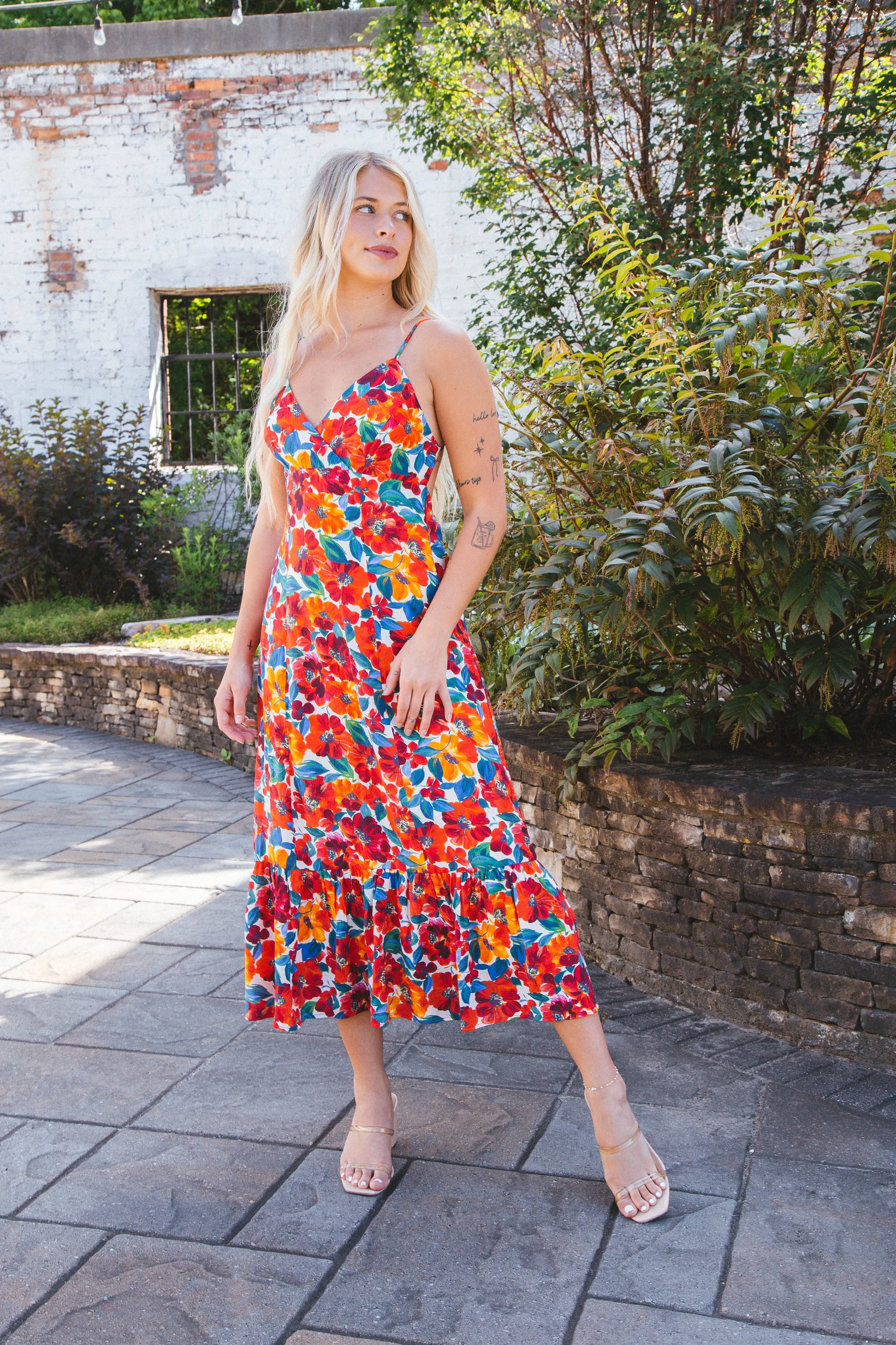 Confetti Open Back Midi Dress, Multi | Sadie & Sage sold by North & Main Clothing Company product image thumbnail 4