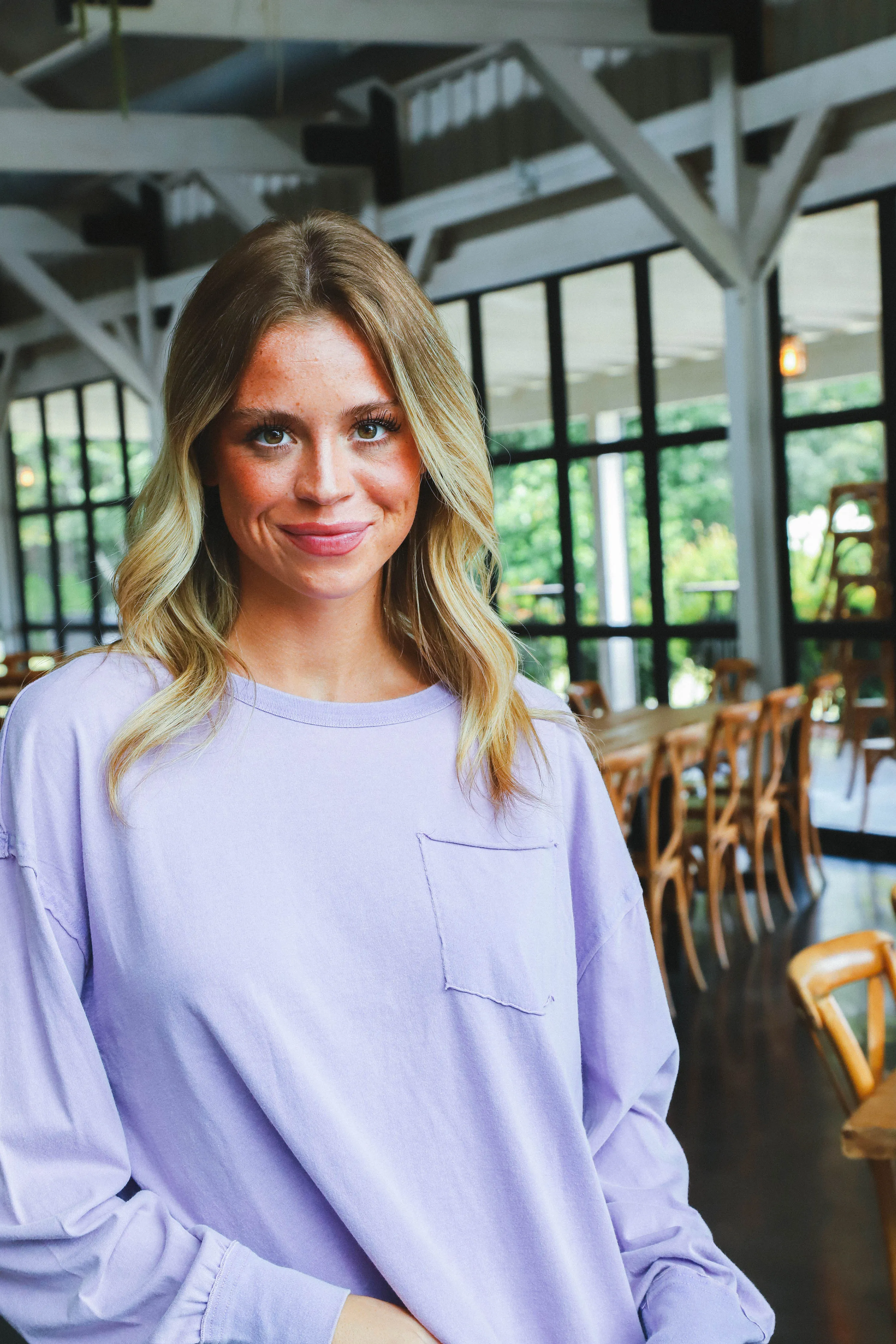 Ari Washed Pocket Tee, Lavender sold by North & Main Clothing Company product image thumbnail 2