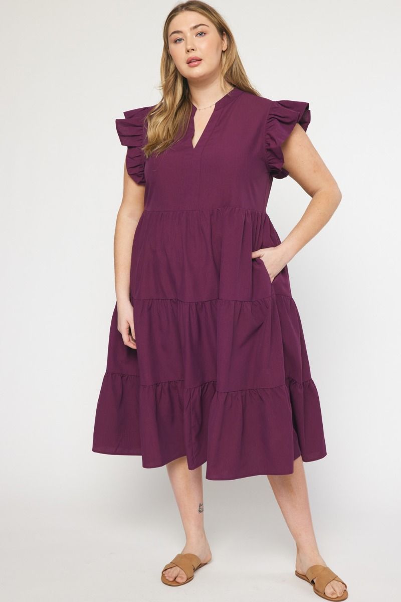 Ivy Moon Midi Dress, Eggplant | Extended Sizes sold by North & Main Clothing Company product image thumbnail 4