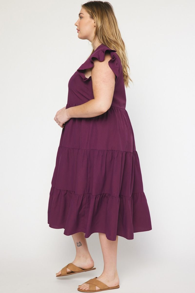Ivy Moon Midi Dress, Eggplant | Extended Sizes sold by North & Main Clothing Company product image thumbnail 5