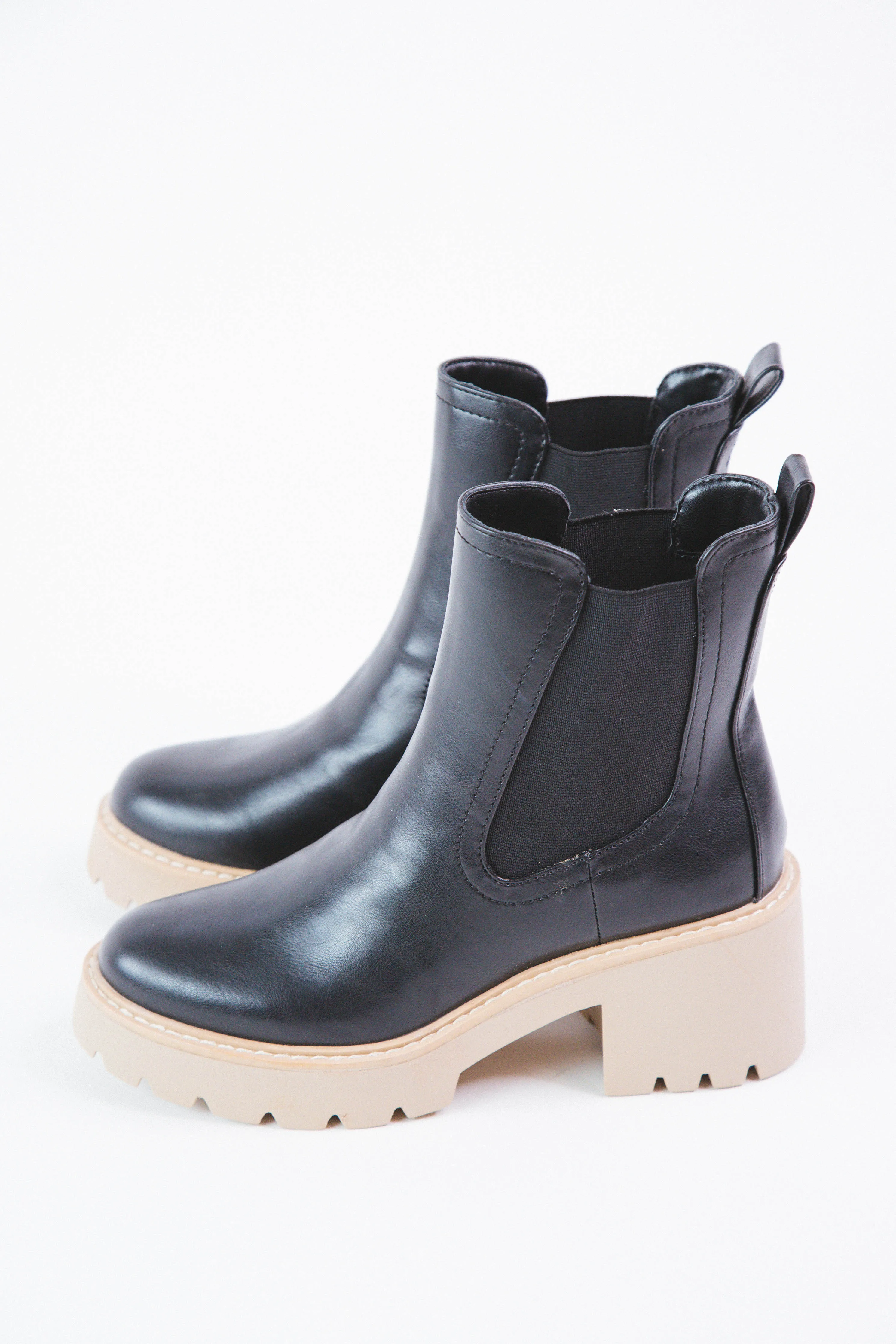 Tobias Lug Sole Chelsea Boot, Black Smooth| DV by Dolce Vita sold by North & Main Clothing Company