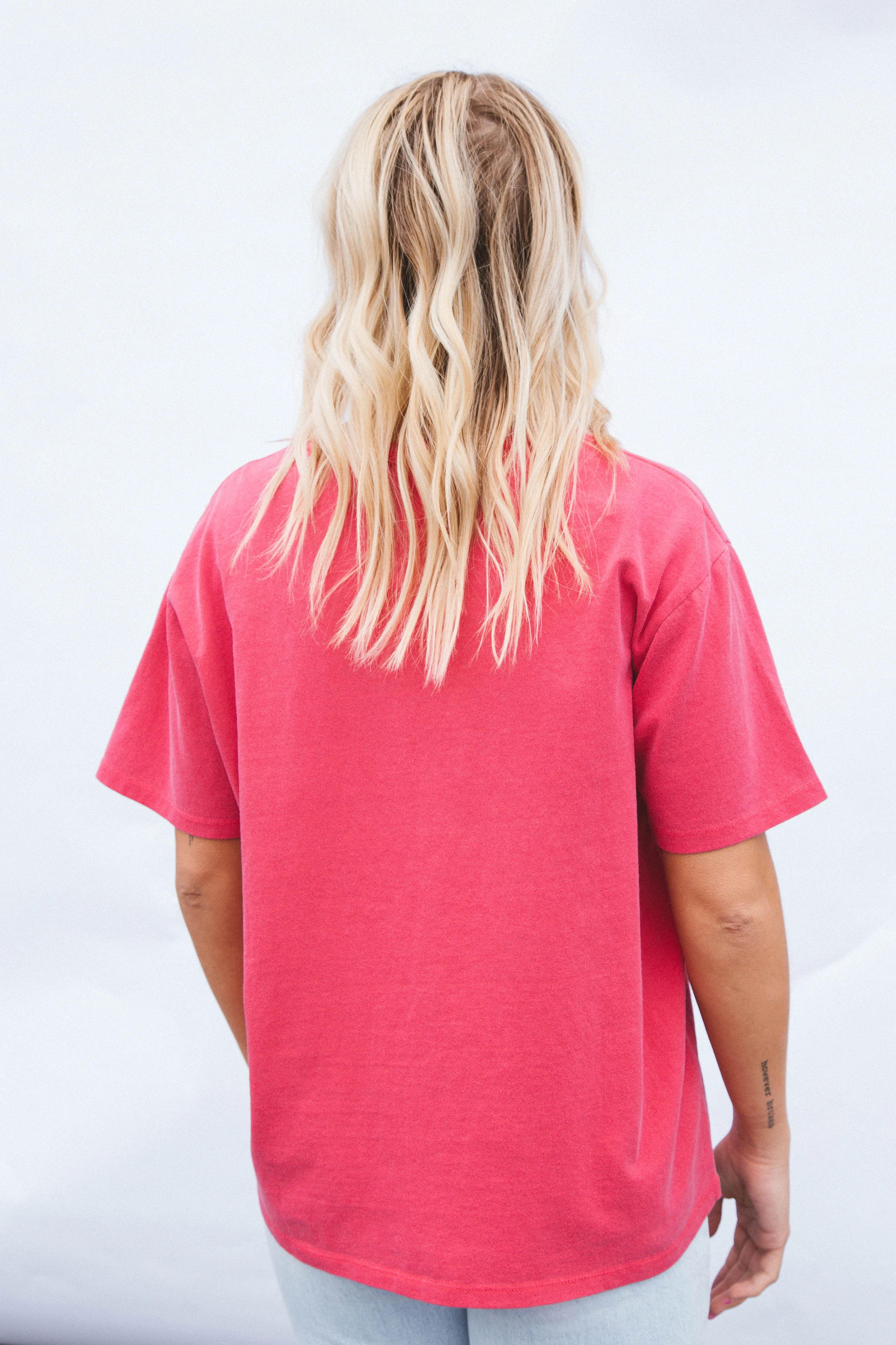 Elyse Short Sleeve Crew Neck Tee, Raspberry sold by North & Main Clothing Company product image thumbnail 5
