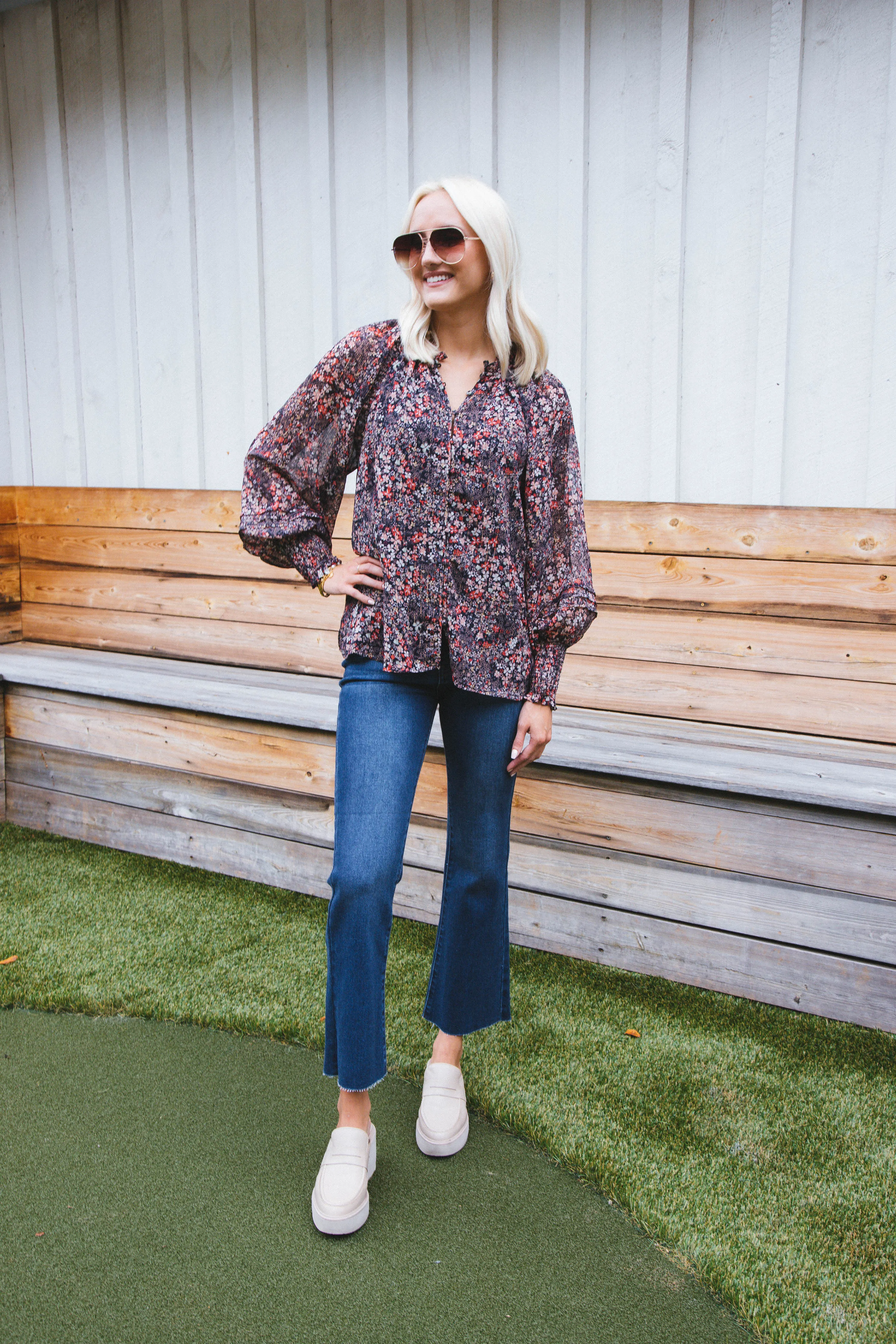 Haddie Floral Blouse, Siren | Buddy Love sold by North & Main Clothing Company product image thumbnail 5