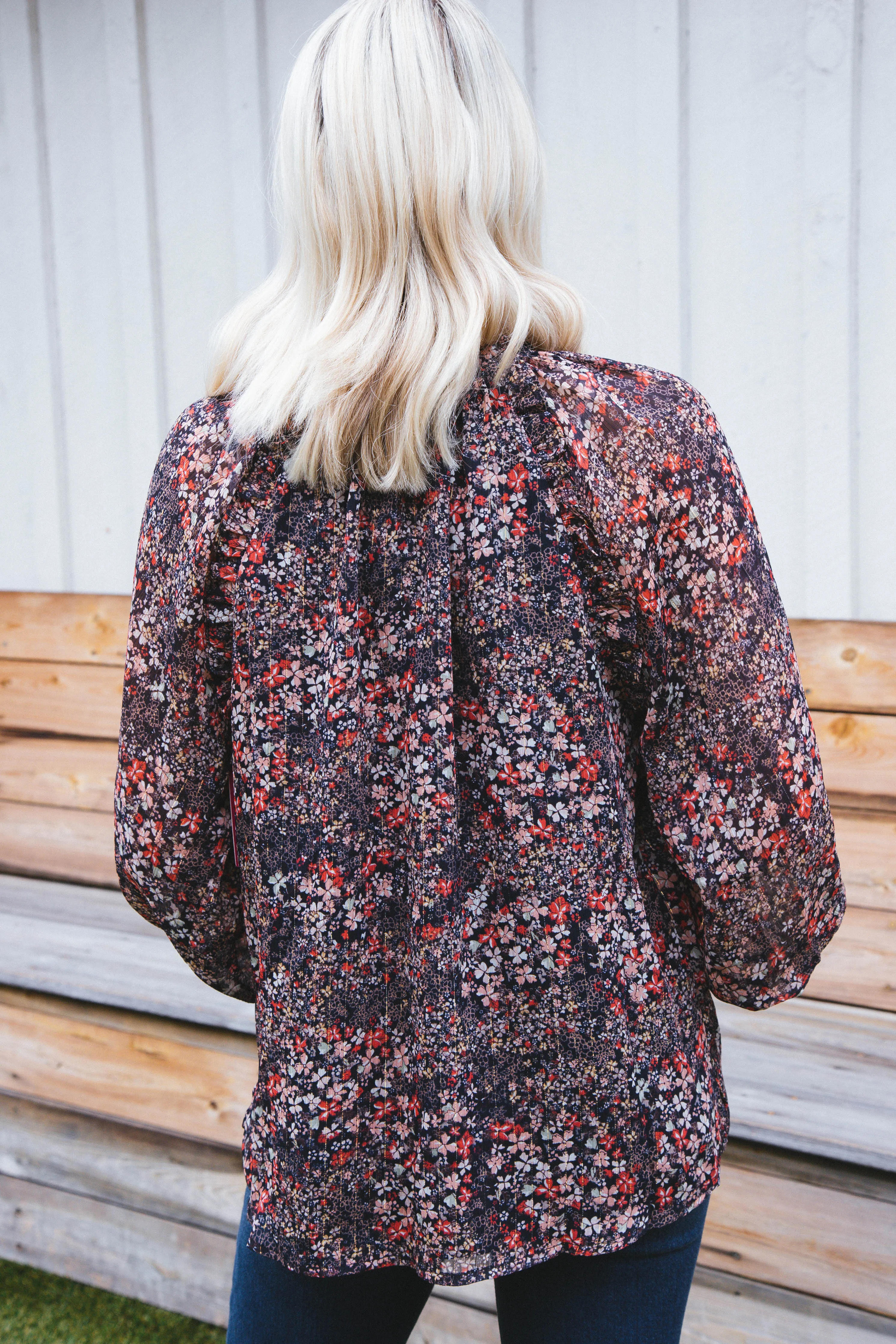 Haddie Floral Blouse, Siren | Buddy Love sold by North & Main Clothing Company product image thumbnail 4