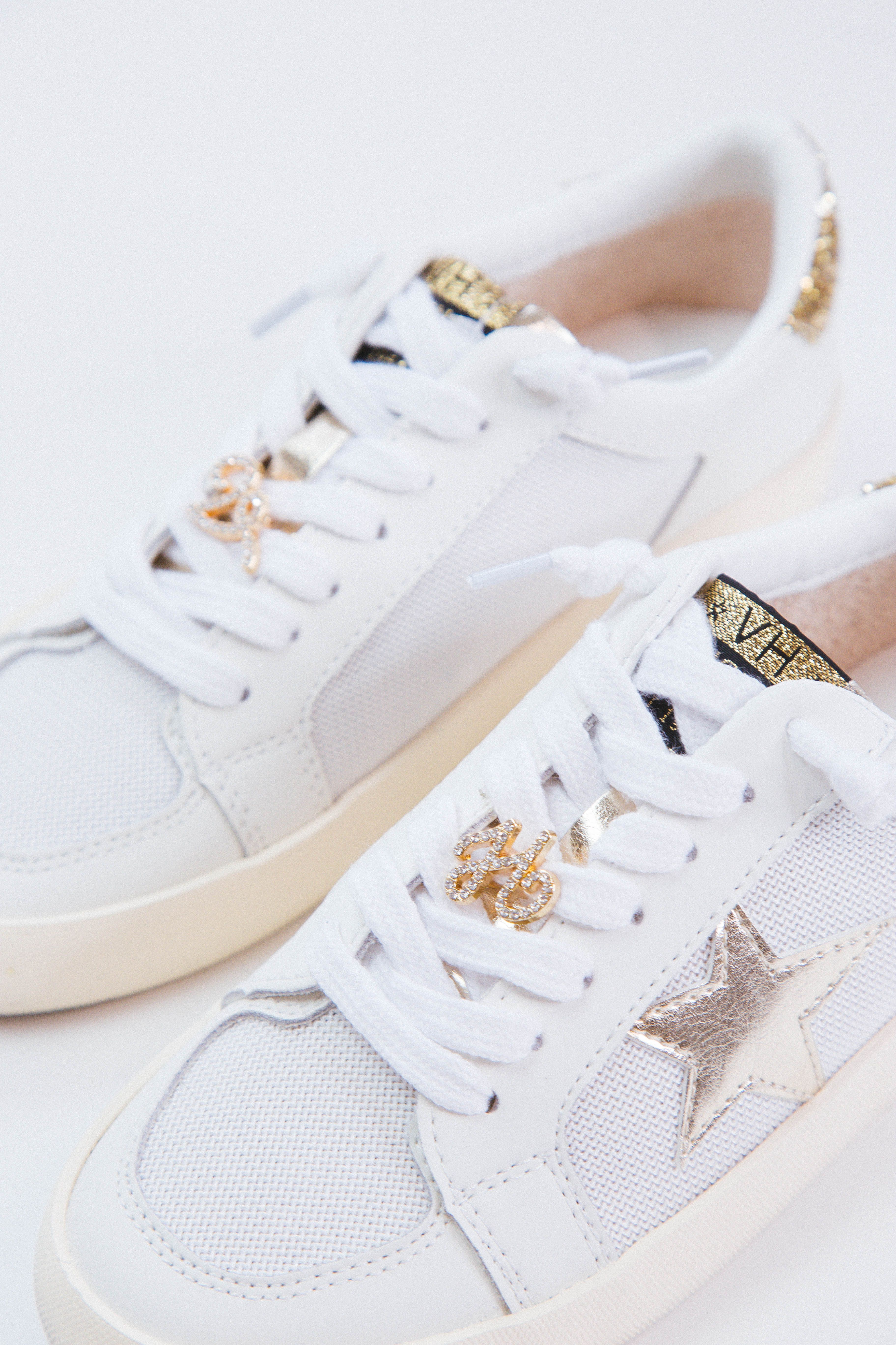 Reflex Metallic Star Sneaker, White/Gold Mesh | Vintage Havana sold by North & Main Clothing Company product image thumbnail 3