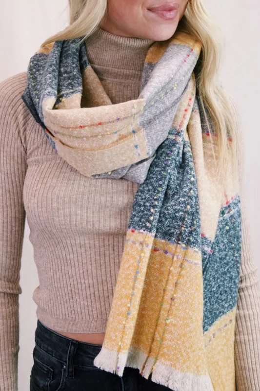 Catalina Colorblock Scarf, Mustard made by North & Main Clothing Company