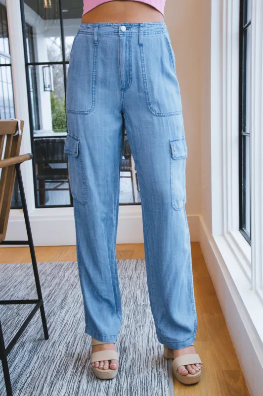 Bradley Chambray Cargo Pant, Mill Valley | Velvet Heart sold by North & Main Clothing Company