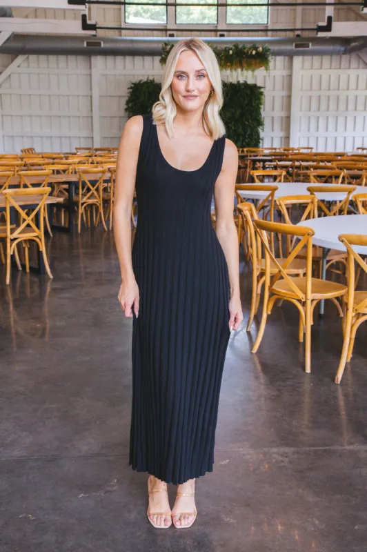 Josie Ribbed Maxi Dress, Black sold by North & Main Clothing Company