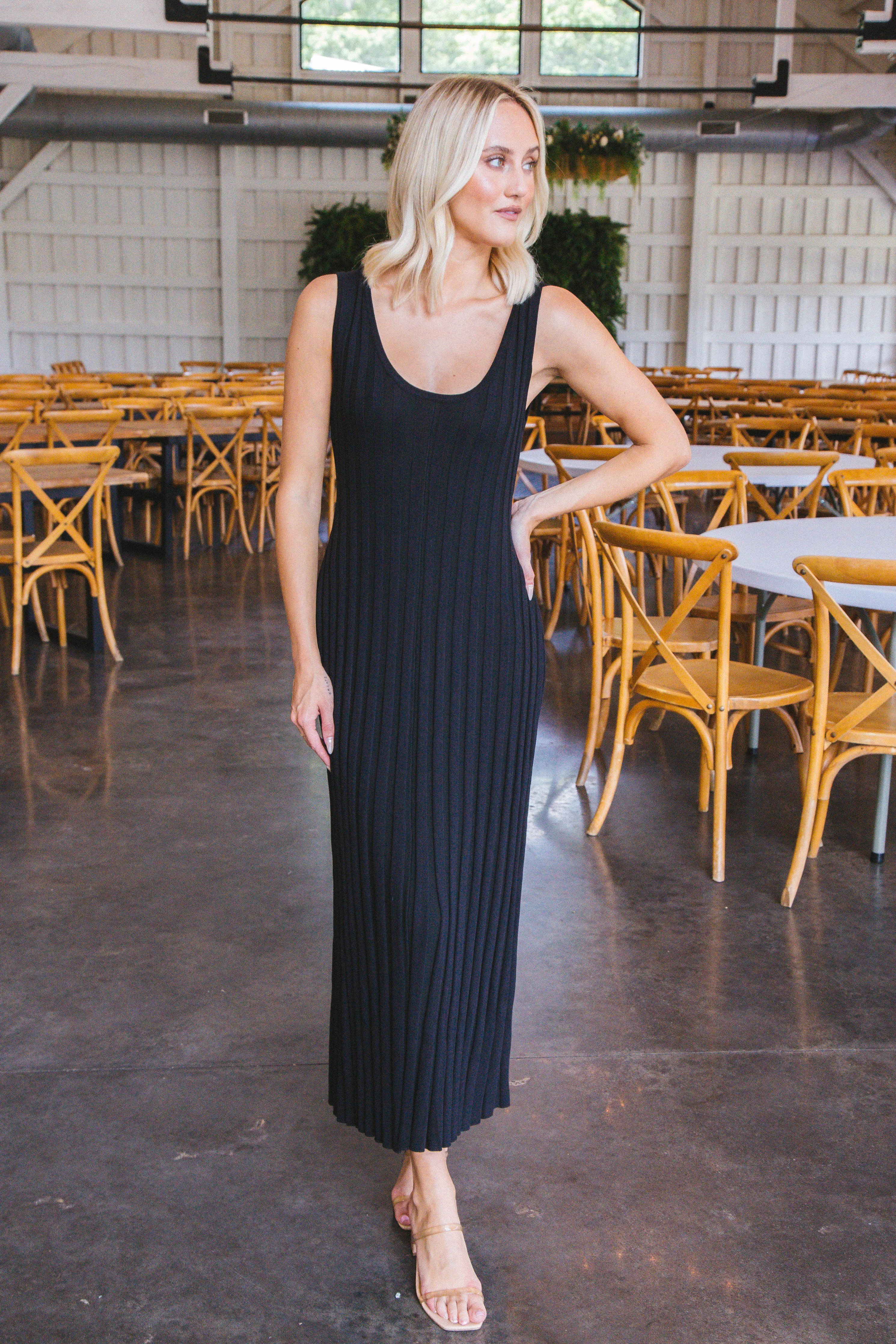 Josie Ribbed Maxi Dress, Black sold by North & Main Clothing Company product image thumbnail 3