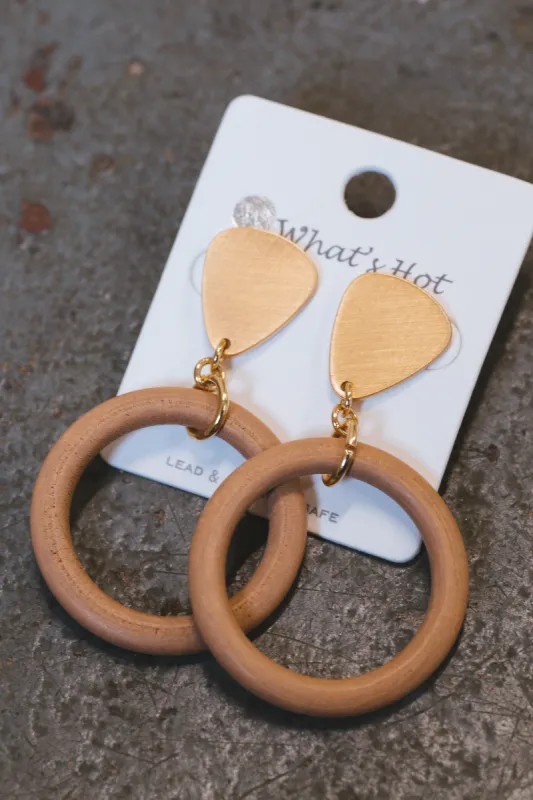 Wren Wood Circle Earring, Dark Pink sold by North & Main Clothing Company