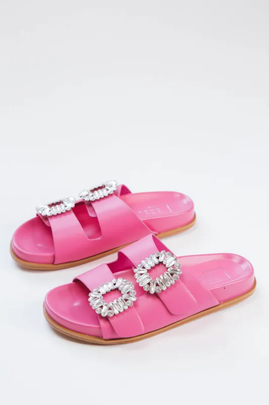 Bridget Slide On Sandals, Bright Pink | Shushop made by North & Main Clothing Company