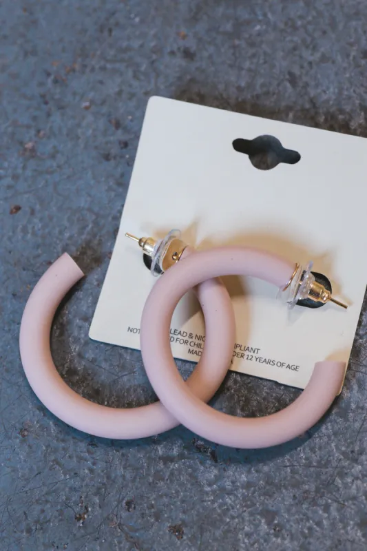 Hattie Handmade Clay Hoop Earring, Tan made by North & Main Clothing Company