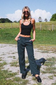 Annabelle Wide Leg Dress Pants, Hunter sold by North & Main Clothing Company