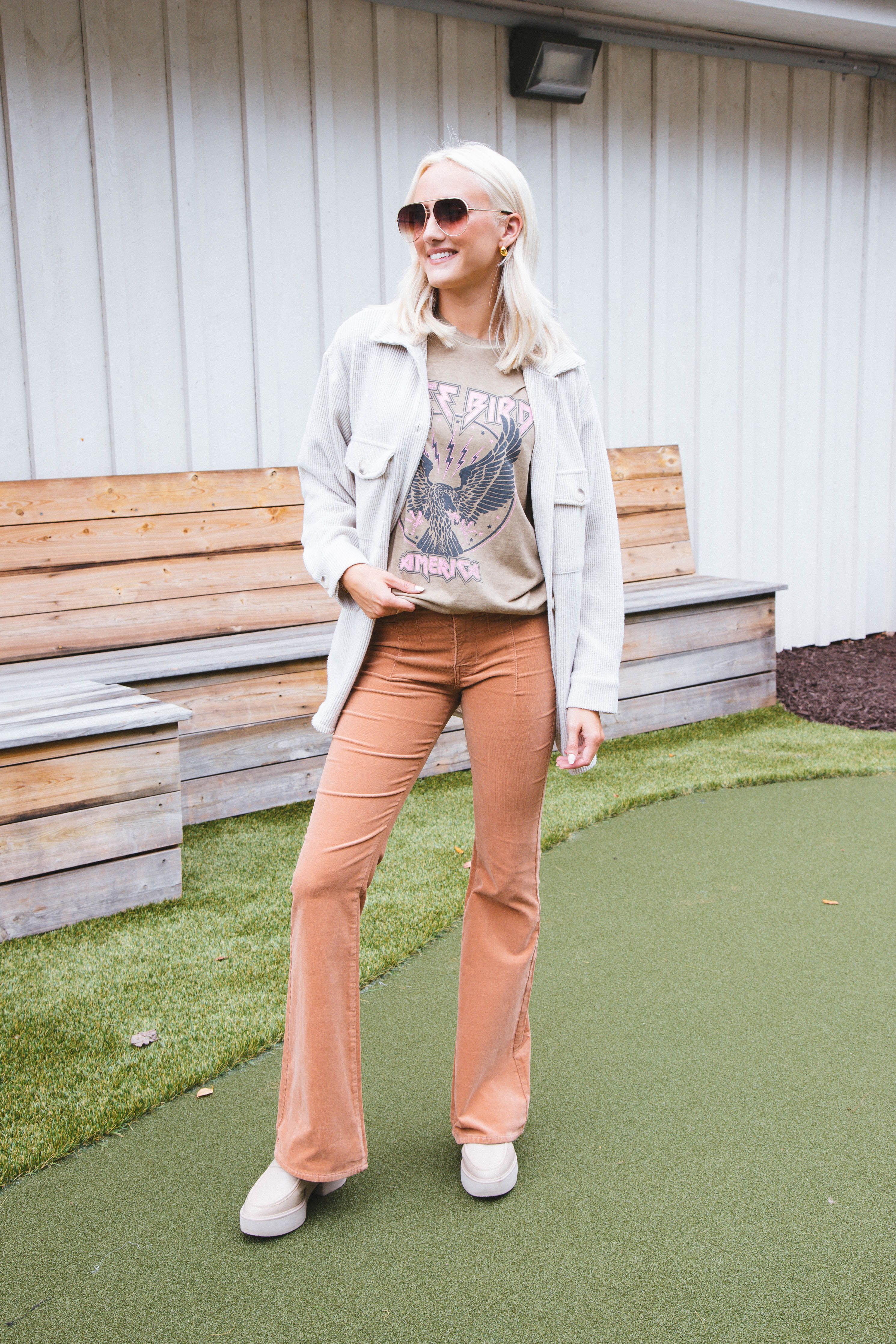 Free Bird America Graphic Tee, Taupe sold by North & Main Clothing Company product image thumbnail 5