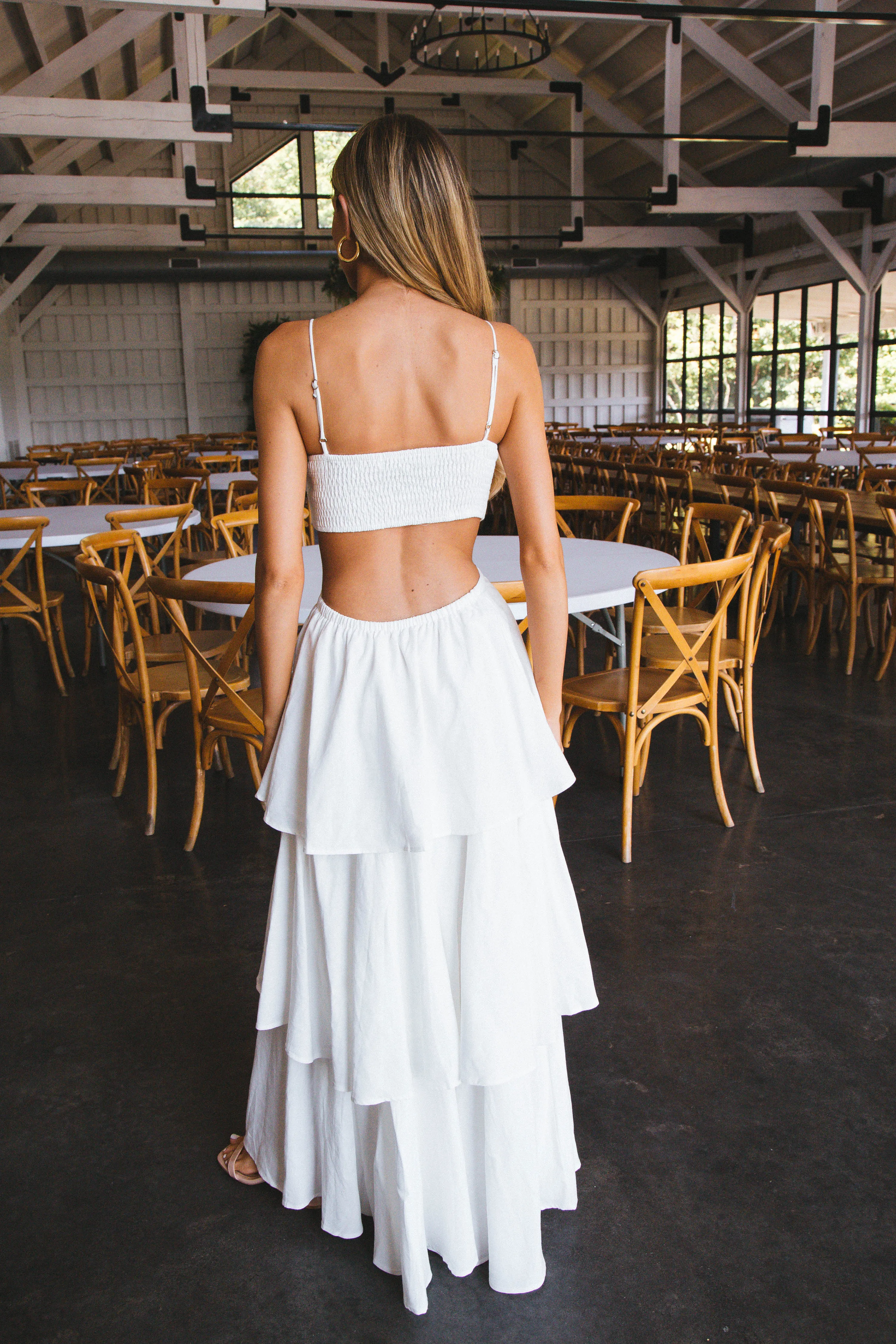 Alanna Flower Cut Out Maxi Dress, White sold by North & Main Clothing Company product image thumbnail 3