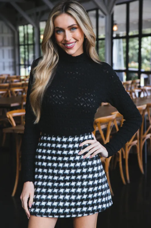Lace Mock Neck Top, Black | Sanctuary sold by North & Main Clothing Company