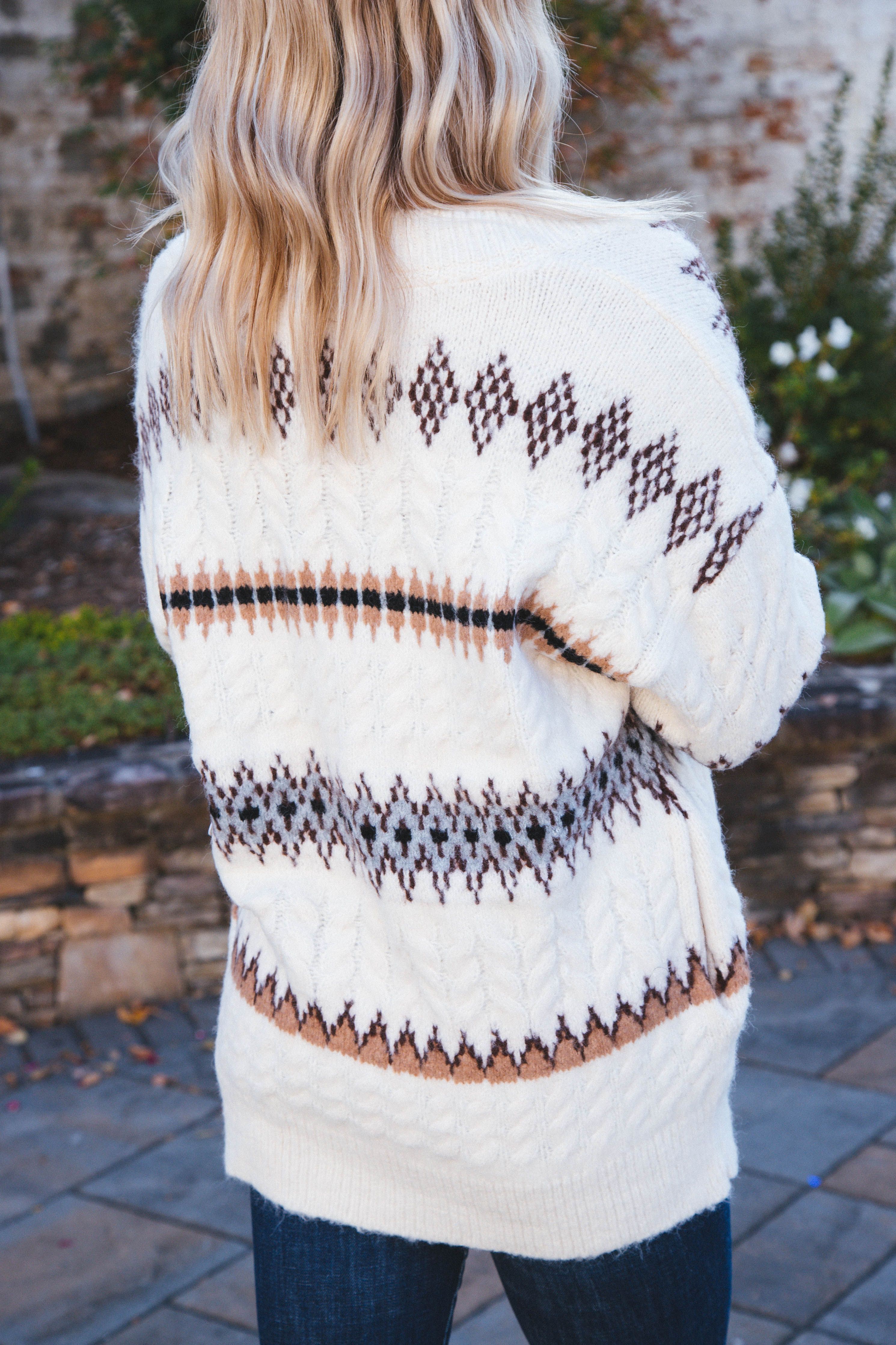 Anne Long Sleeve V-Neck Cardigan, Natural | RD Style sold by North & Main Clothing Company product image thumbnail 4