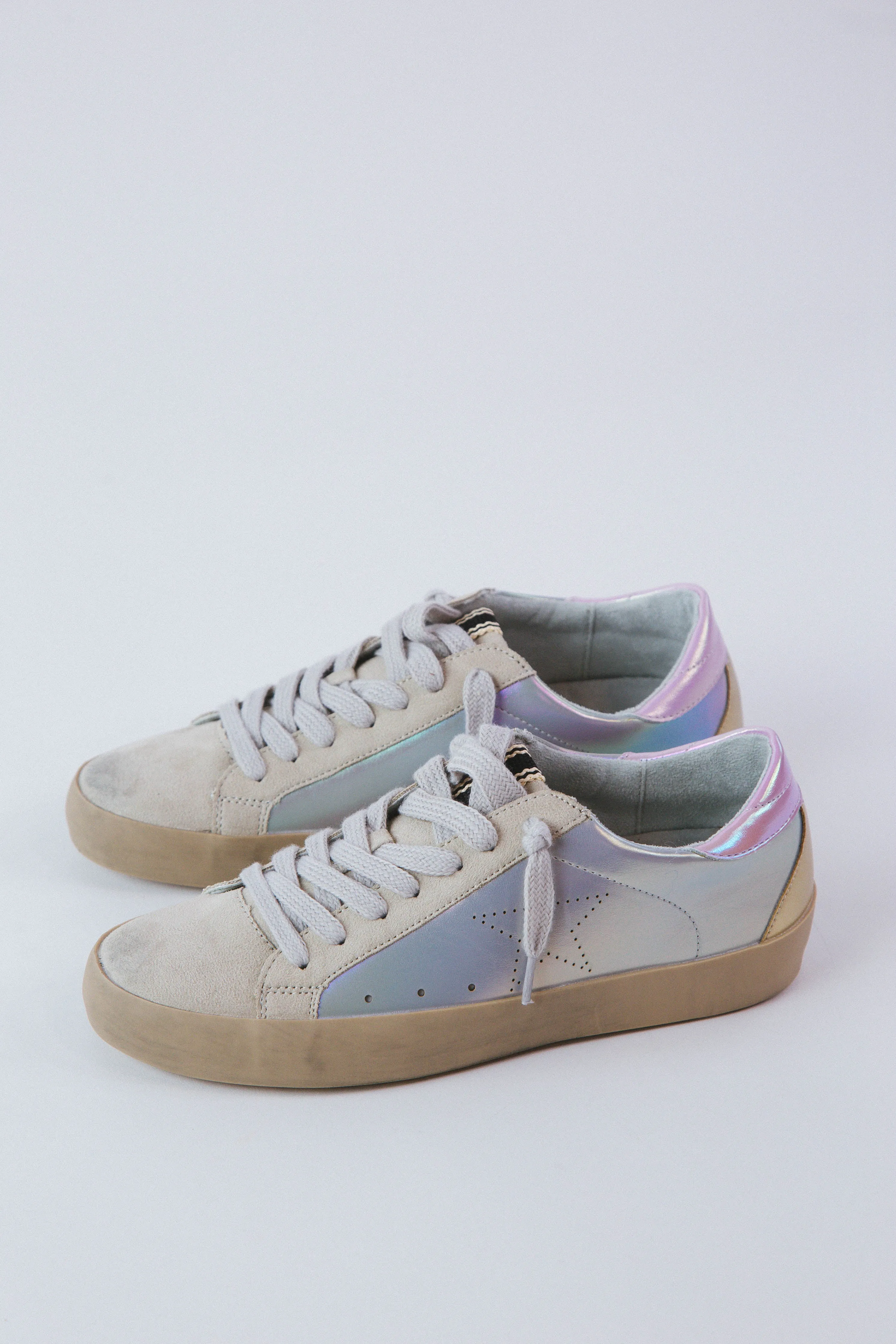 Mia Lace Up Star Sneaker, Steel | ShuShop sold by North & Main Clothing Company product image thumbnail 2