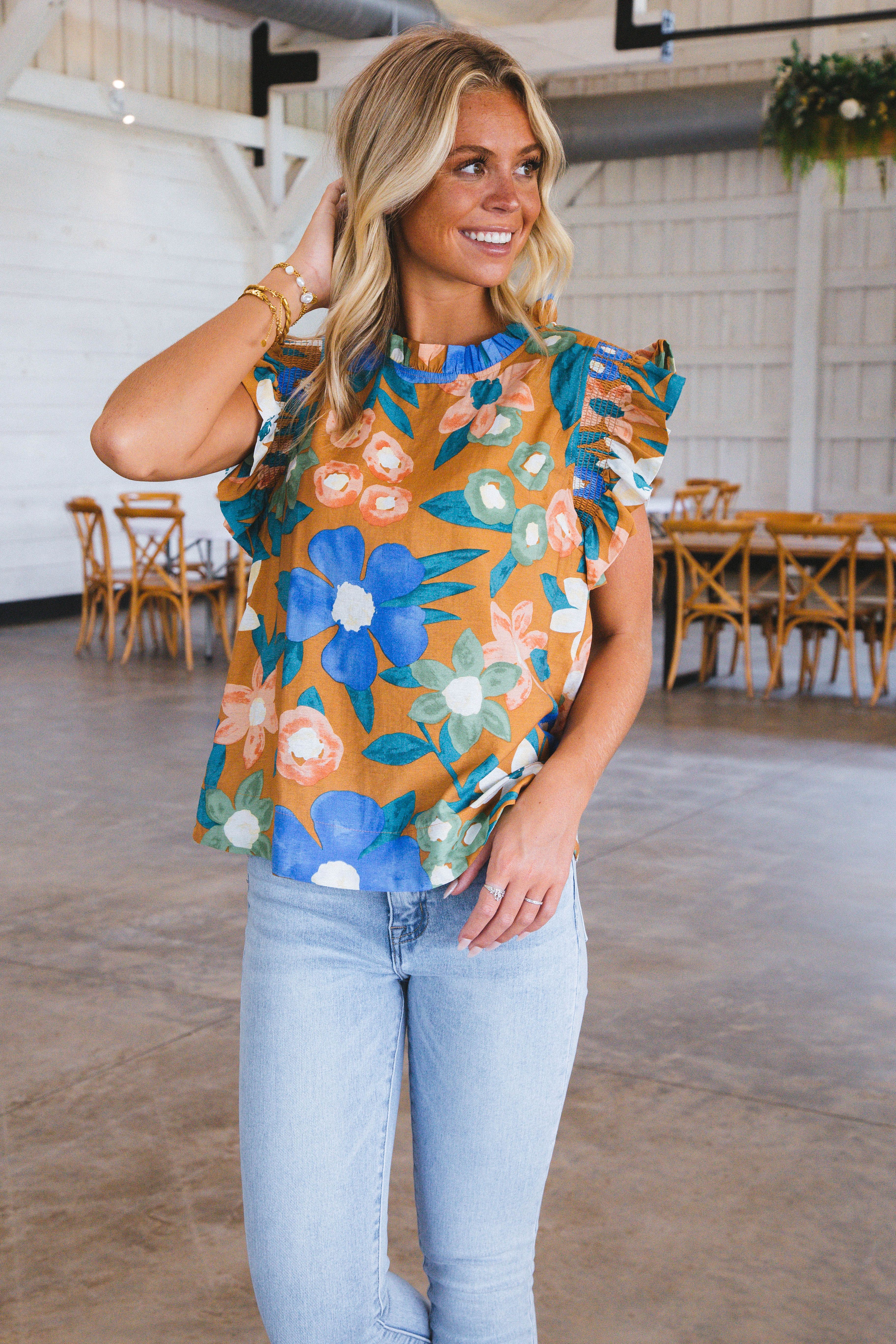 Frida Floral Print Blouse, Mango sold by North & Main Clothing Company product image thumbnail 2