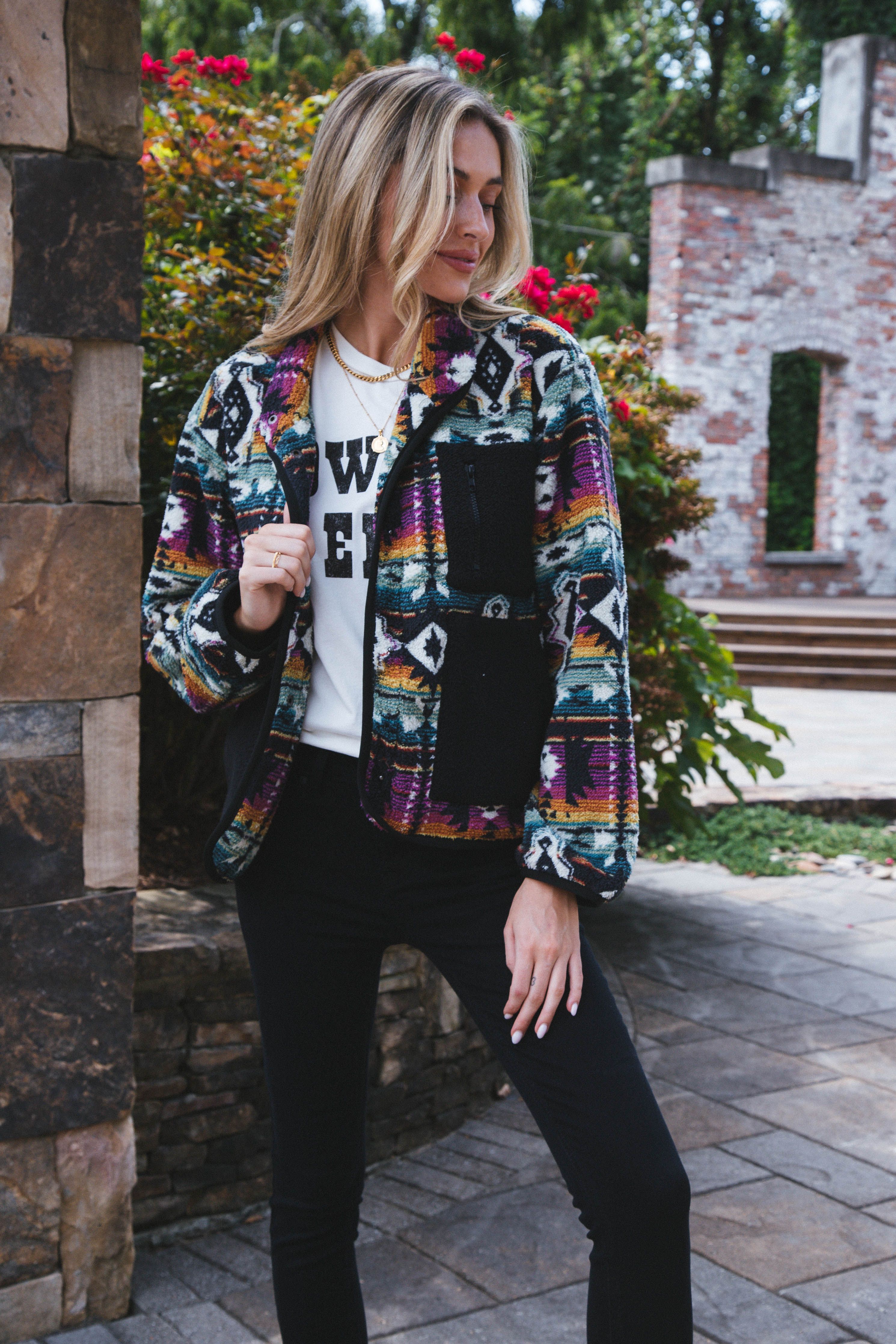 Electric Love Fleece Jacket, Black Multi sold by North & Main Clothing Company product image thumbnail 5