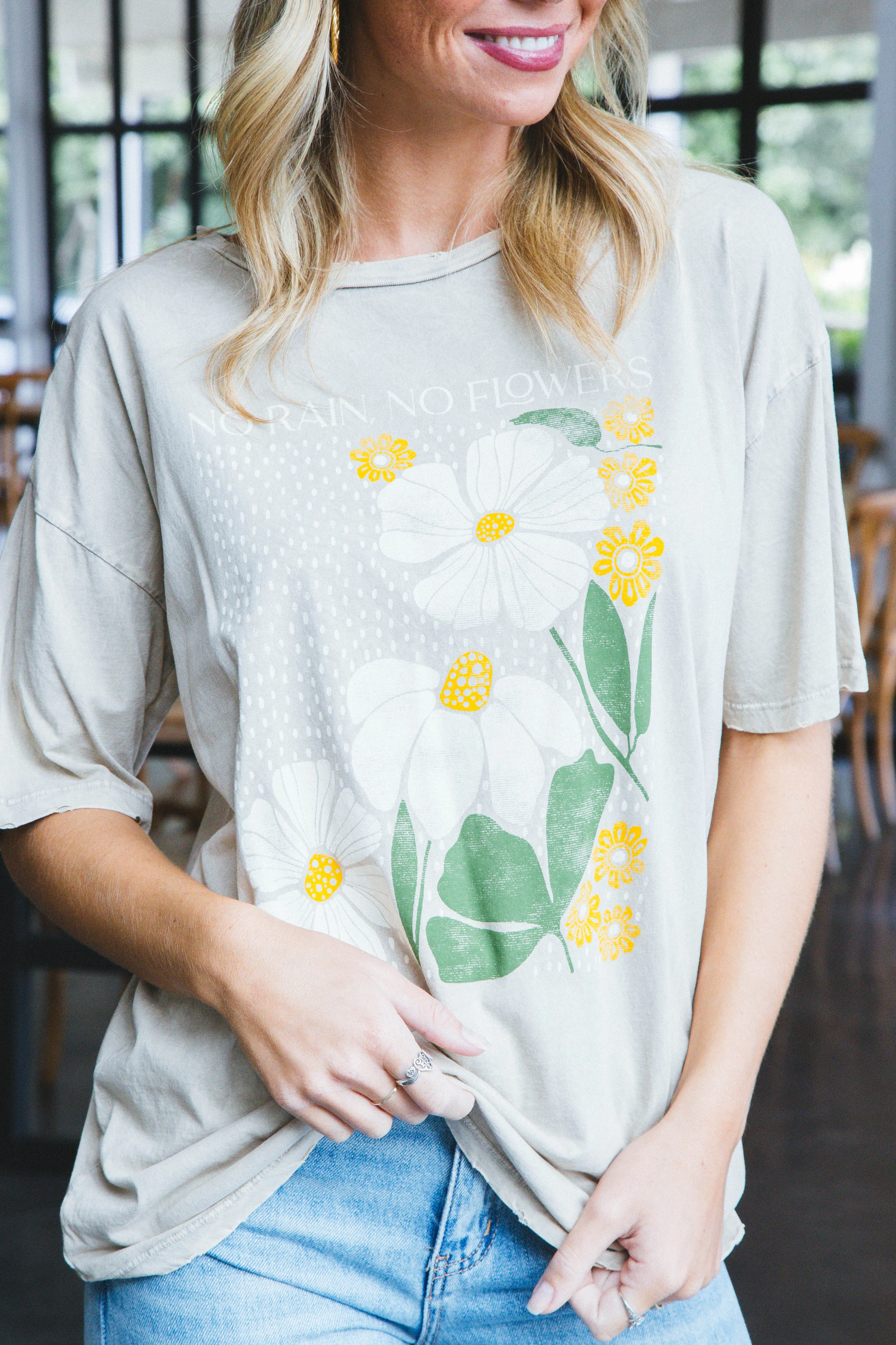 No Rain No Flowers Graphic Tee, Mineral Sand sold by North & Main Clothing Company product image thumbnail 4