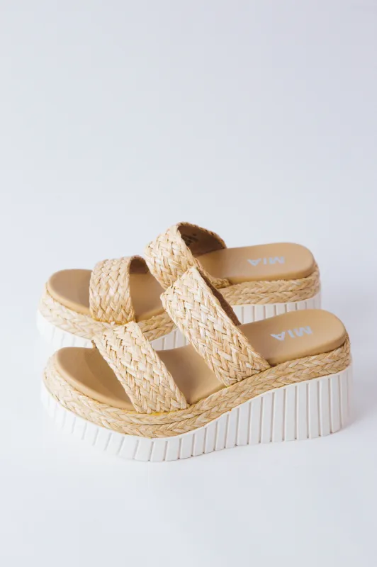Zayla Raffia Band Platform Sandal, Natural sold by North & Main Clothing Company